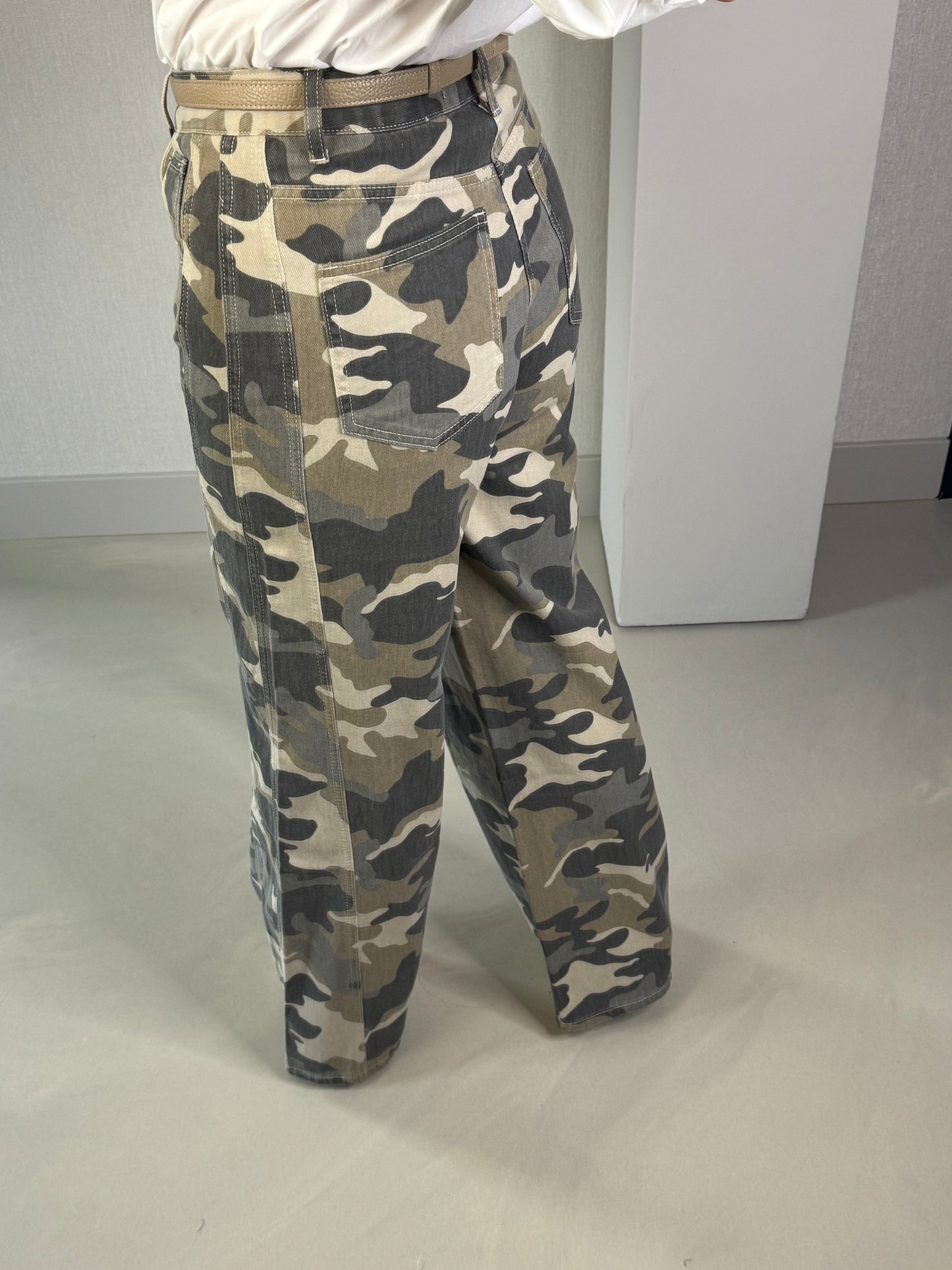Jeans army print Queen Hearts