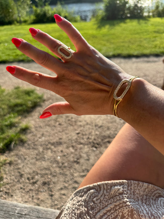 Armband ovaal strass