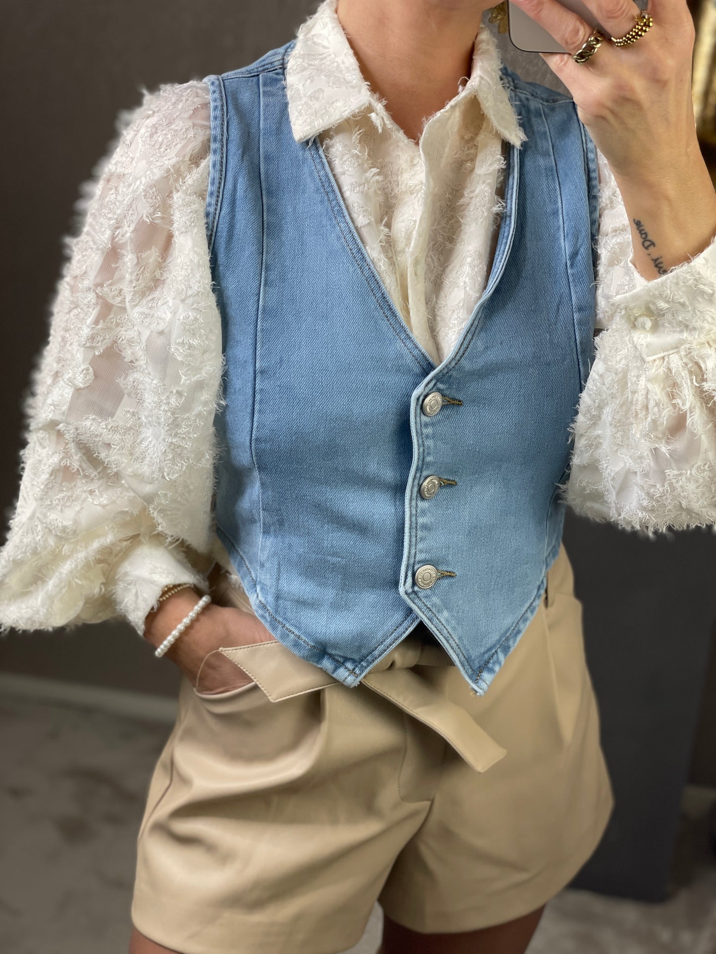 Gilet jeans Rose