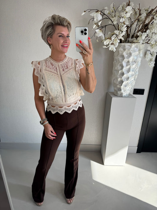 Pantalon flared bruin