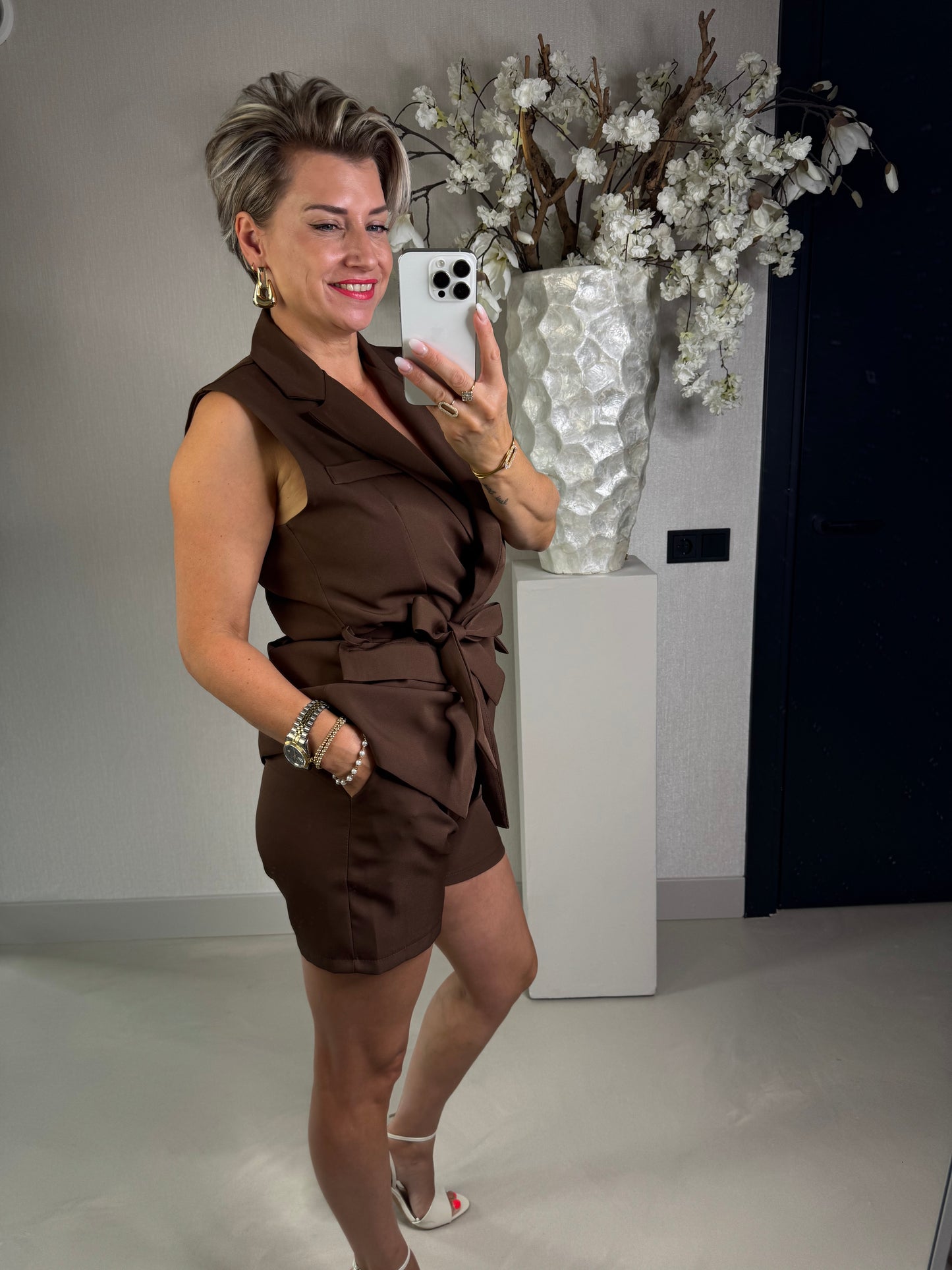 Twee delige set blazer met short