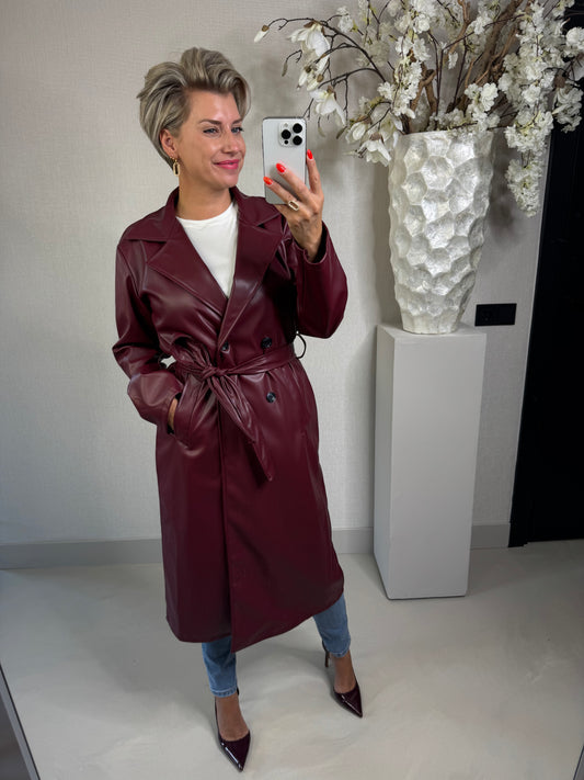 Trenchcoat leather bordeaux