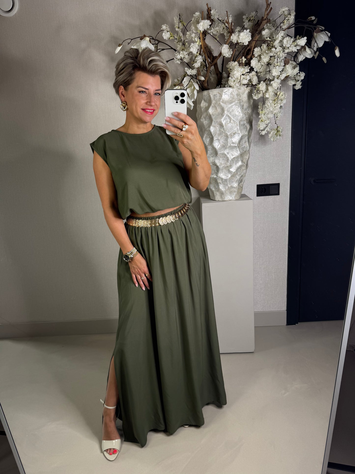 Azzurro twee delige set Army green