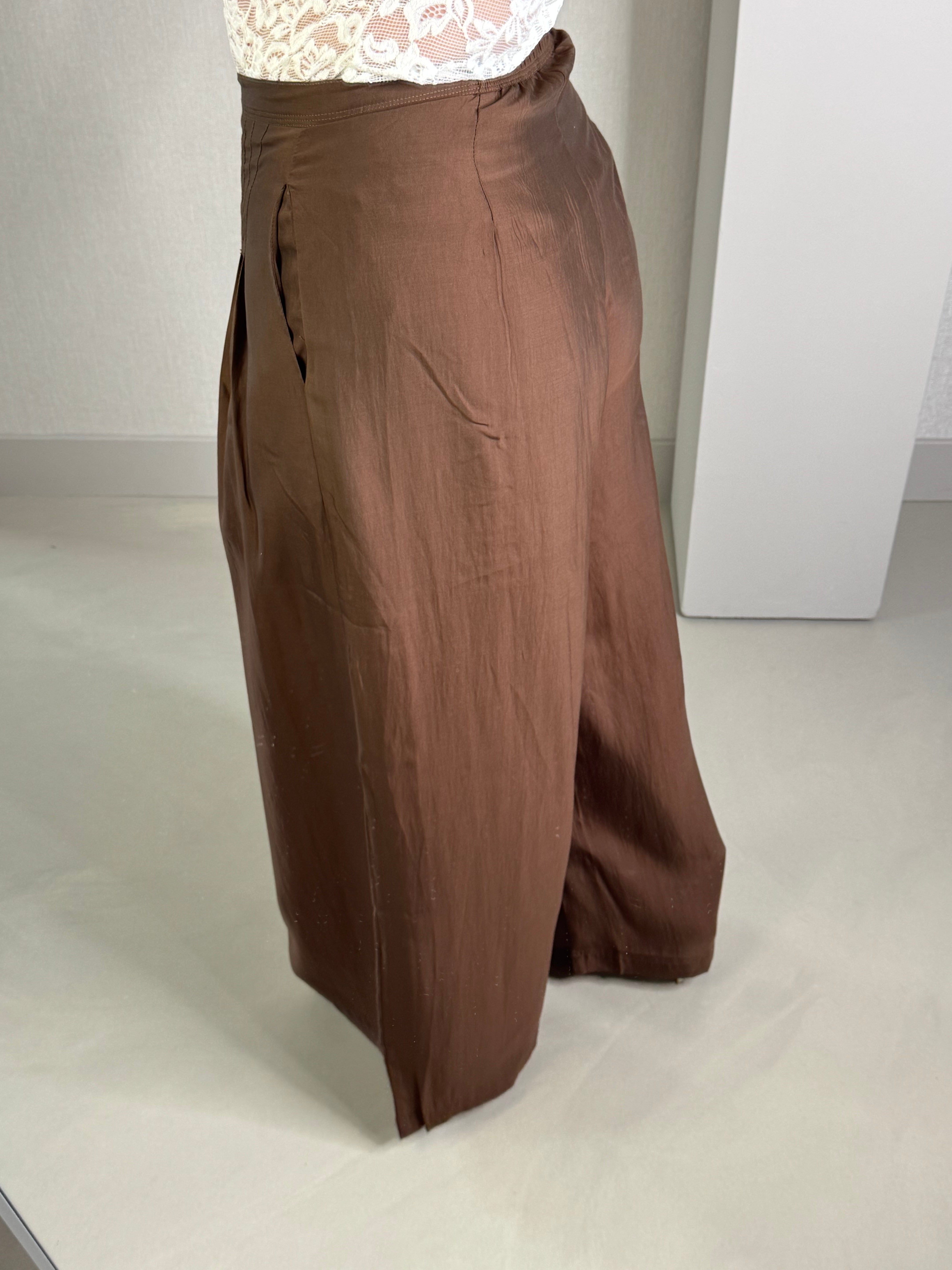 Wide leg pantalon chocolat brown