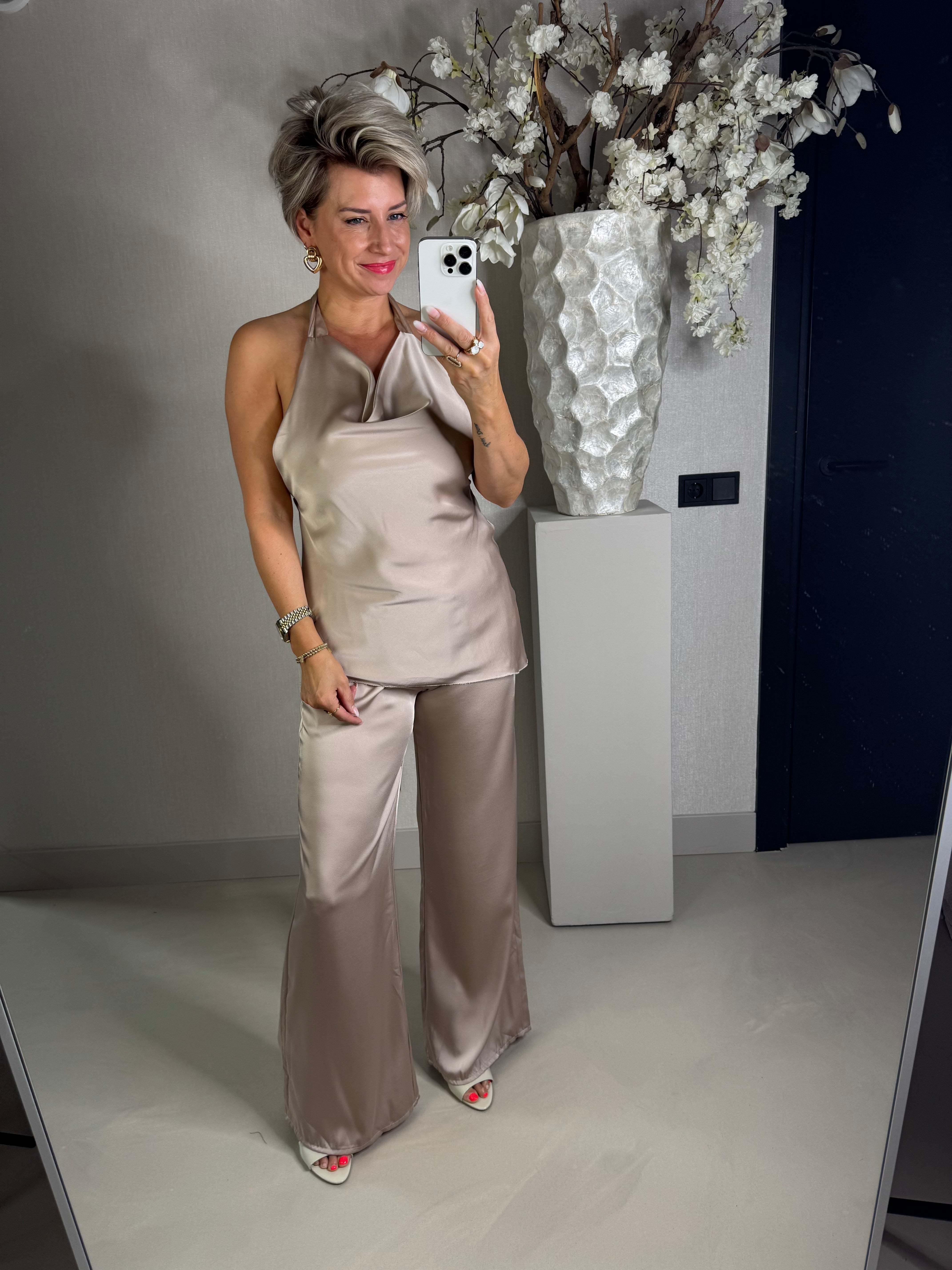 Set satijn champagne beige
