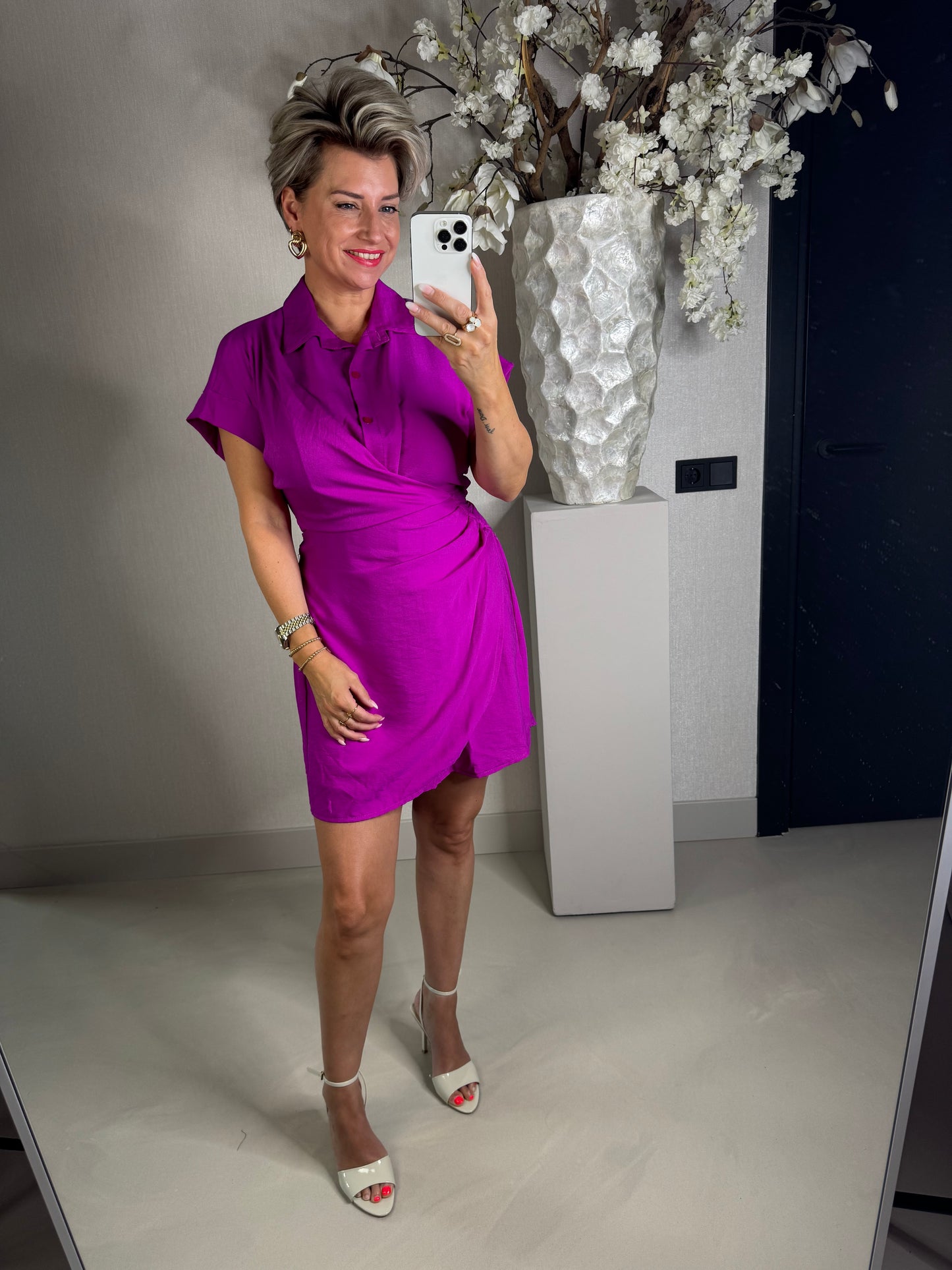 Azzurro jurkje magenta