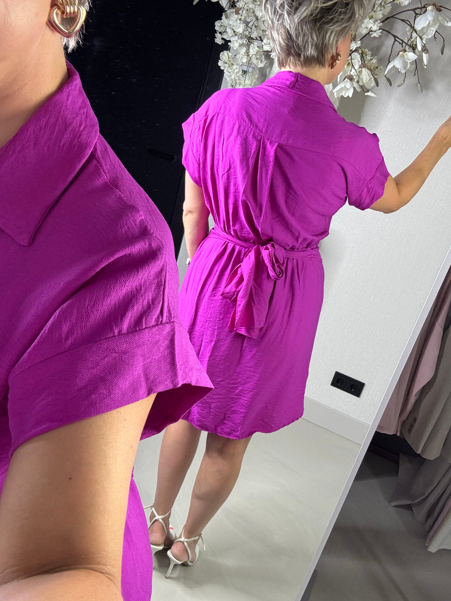 Azzurro jurkje magenta