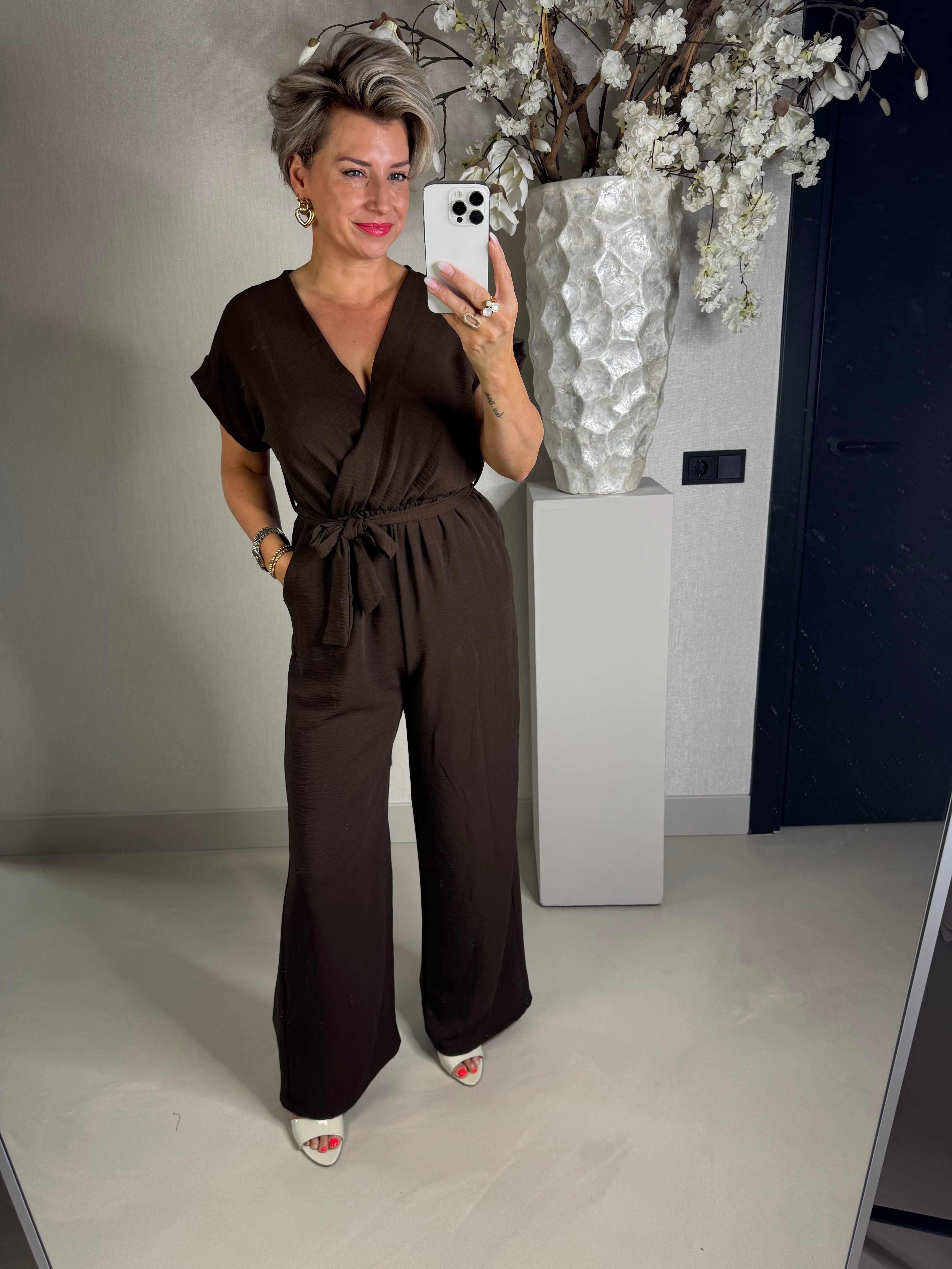 Azzurro jumpsuit chocolat brown