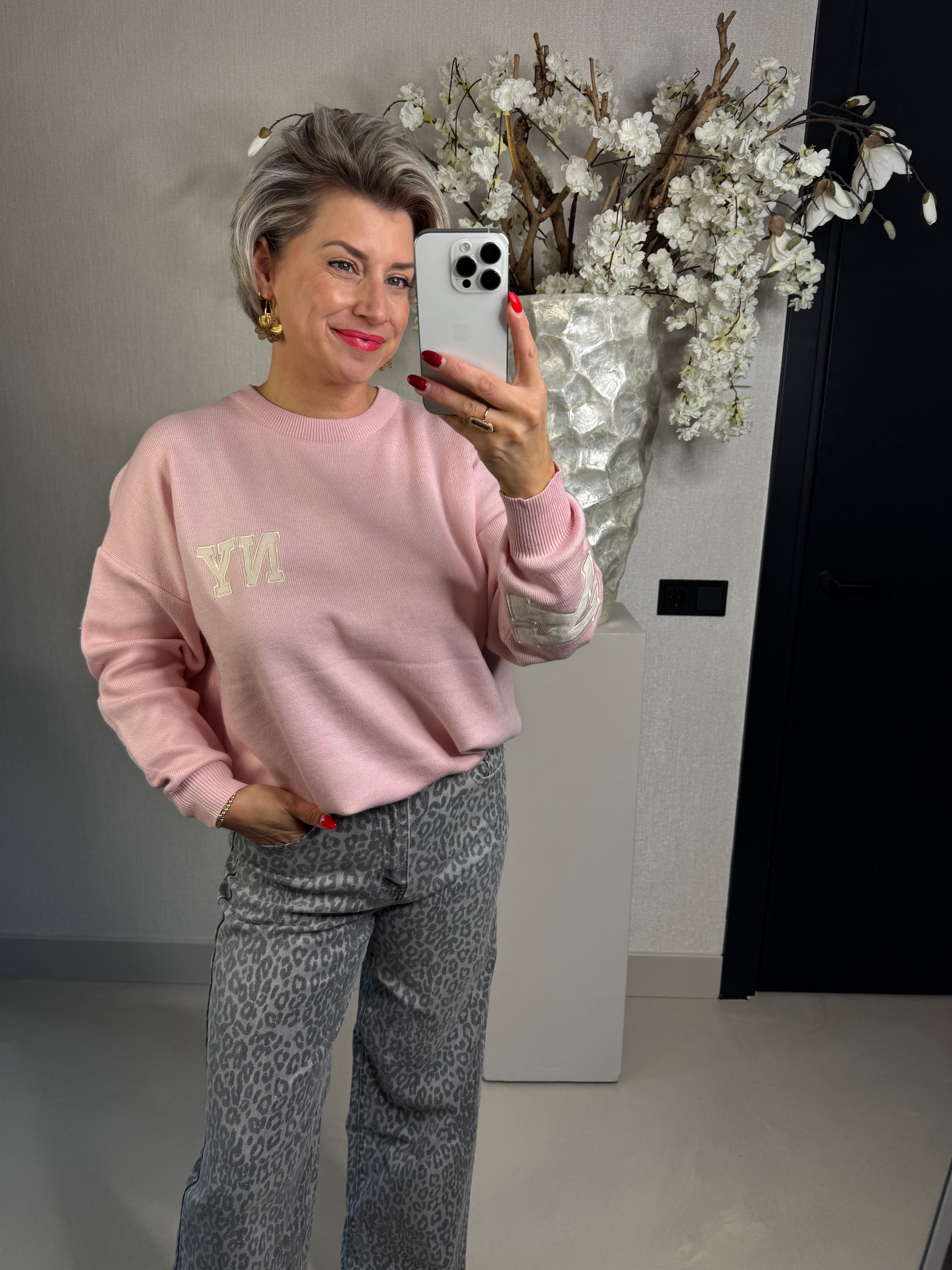 Trui New York roze