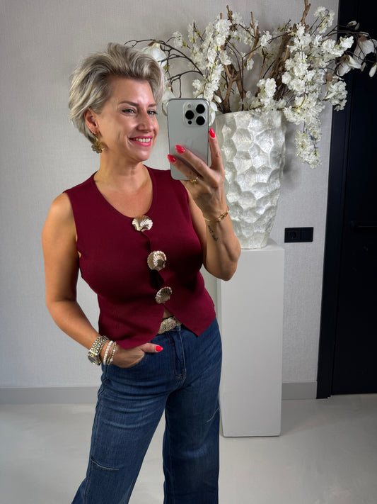Vest schelp bordeaux