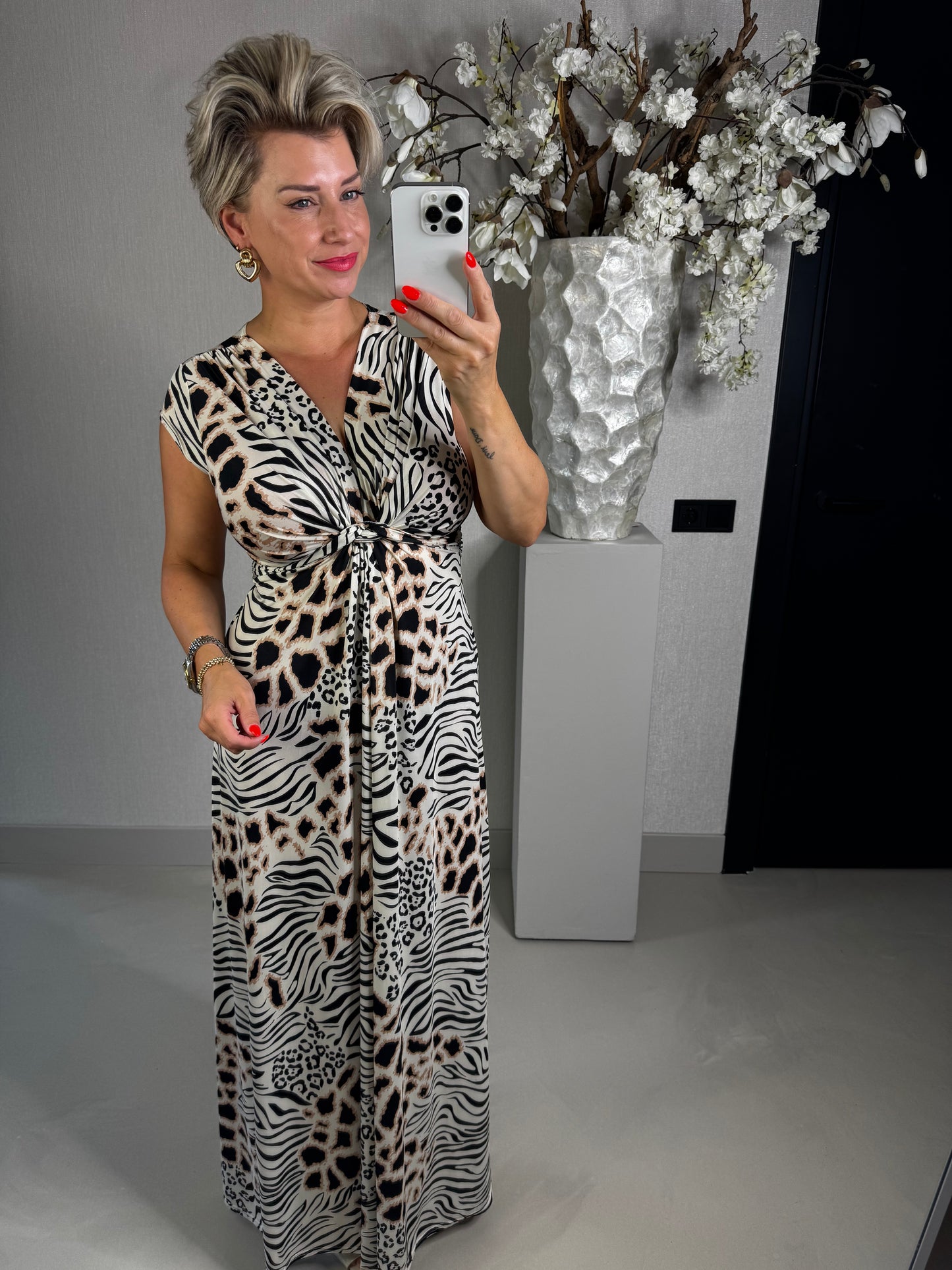 Maxi dress zebra/panter
