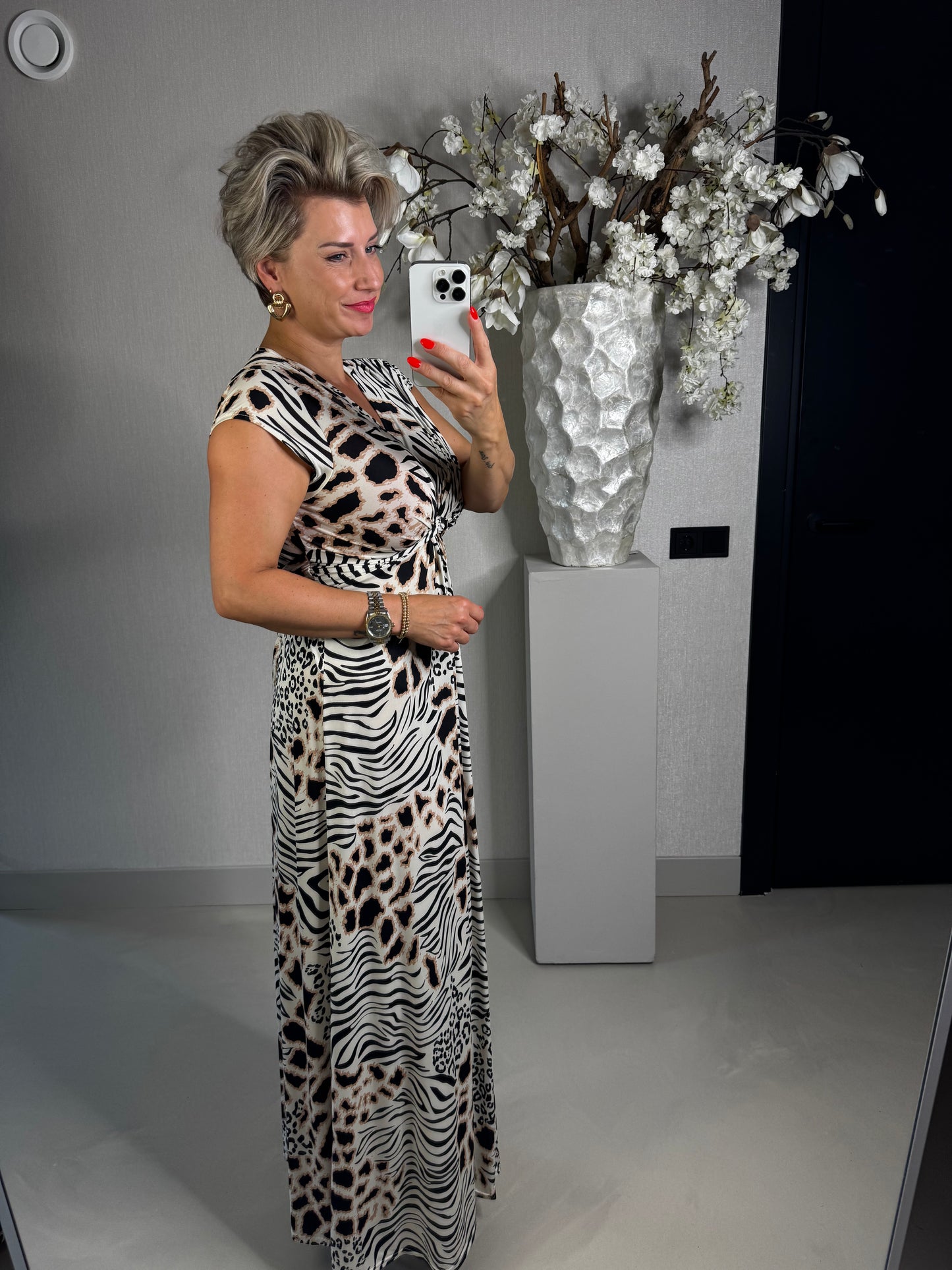 Maxi dress zebra/panter