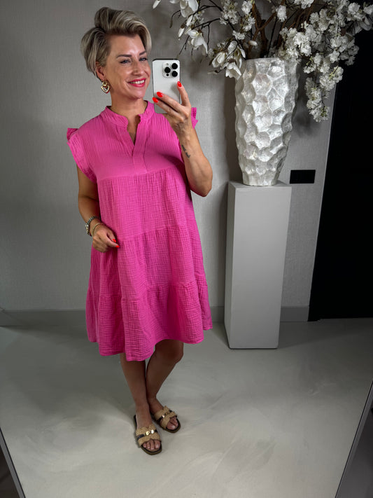 Jurkje mousseline fuchsia