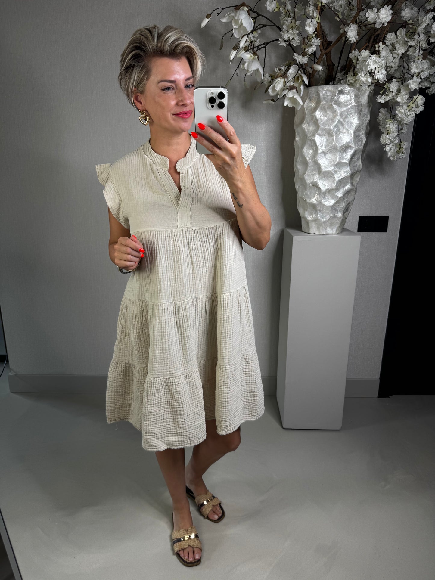 Jurkje mousseline beige