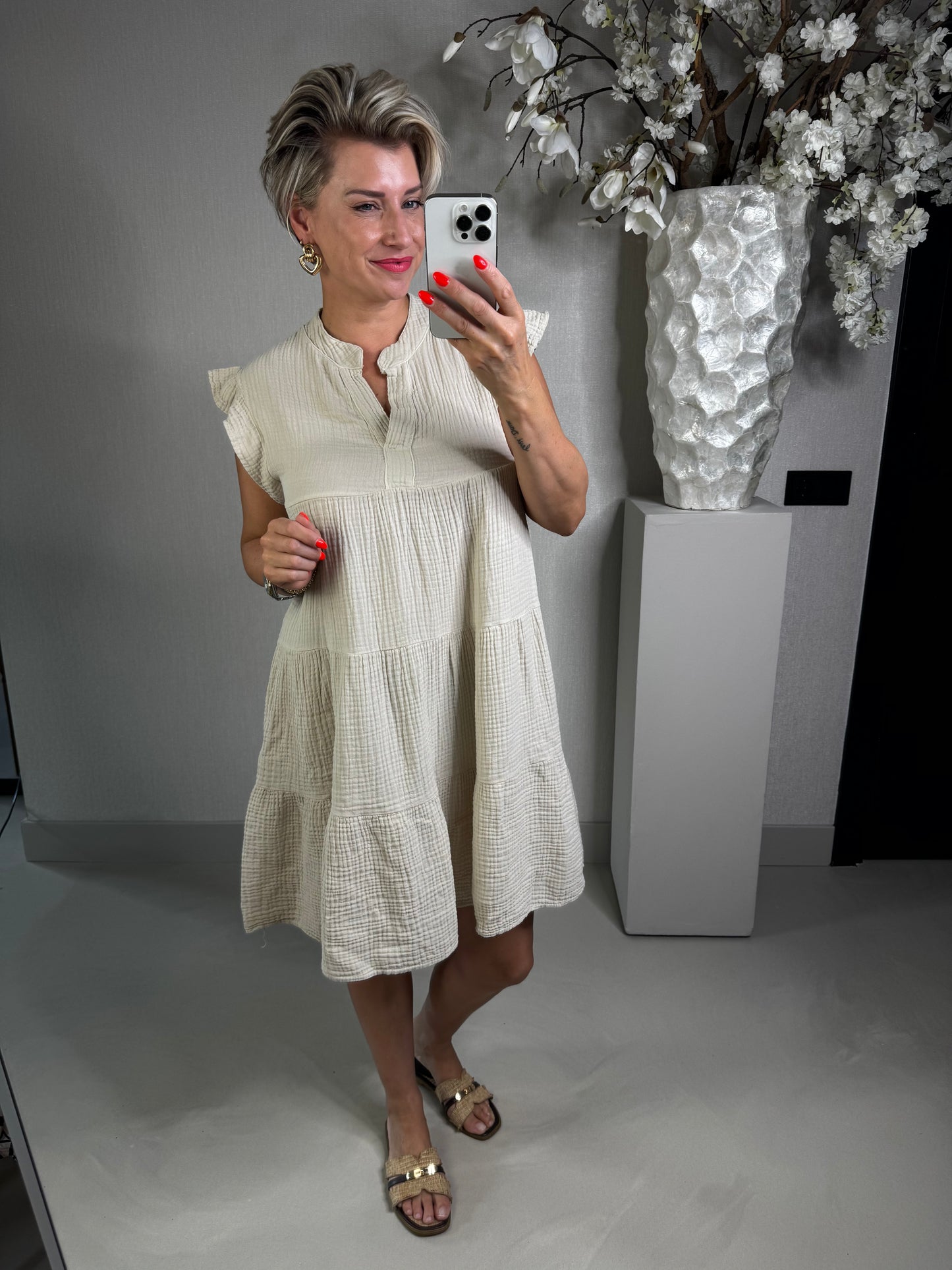 Jurkje mousseline beige