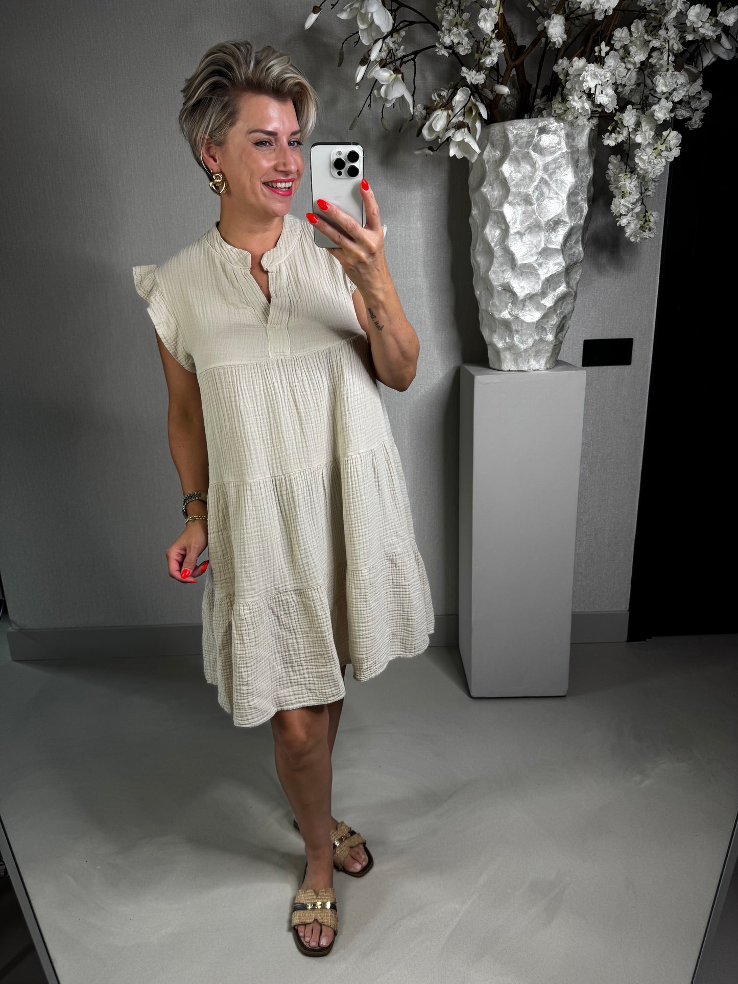 Jurkje mousseline beige