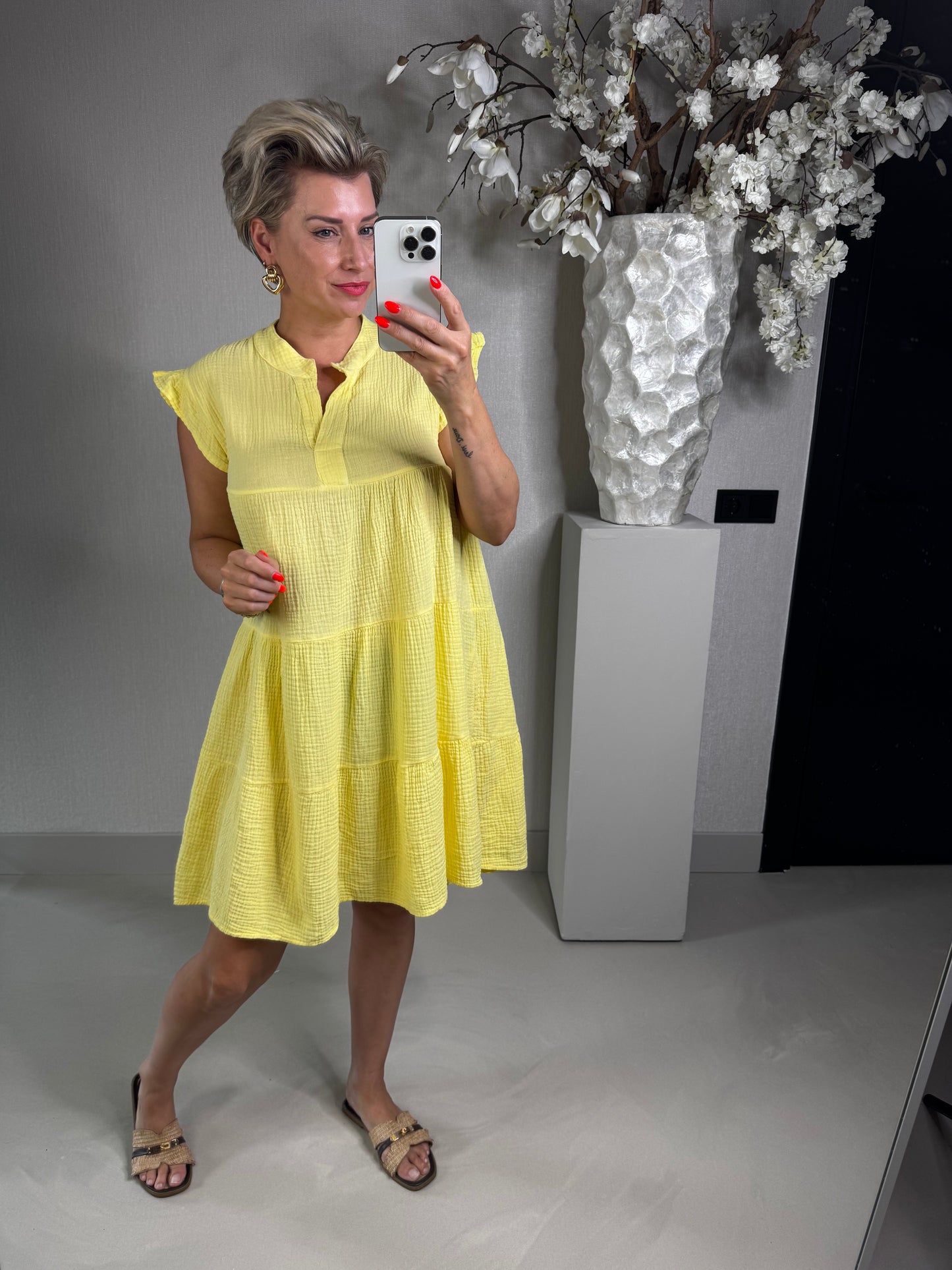 Jurkje mousseline geel