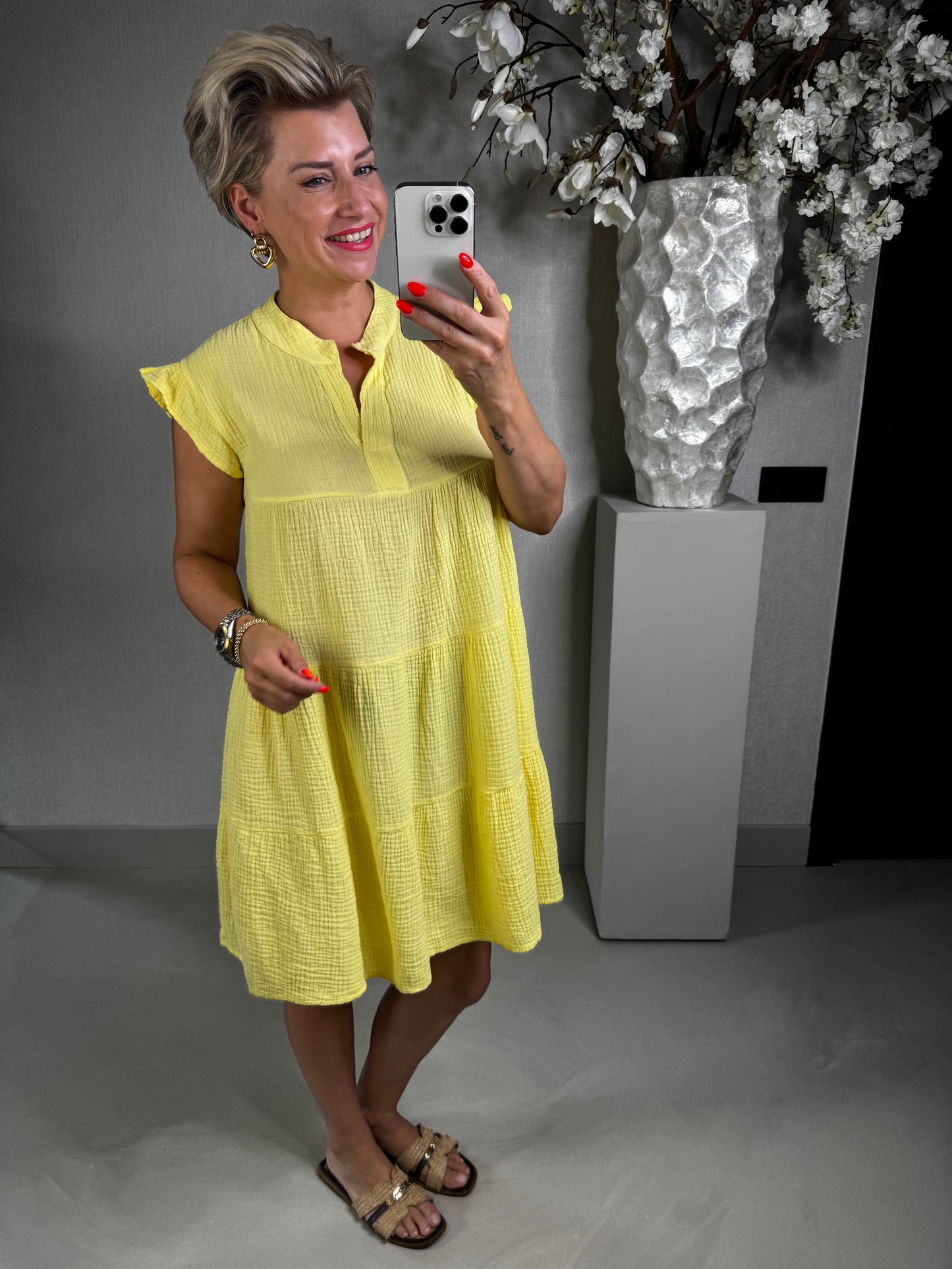 Jurkje mousseline geel