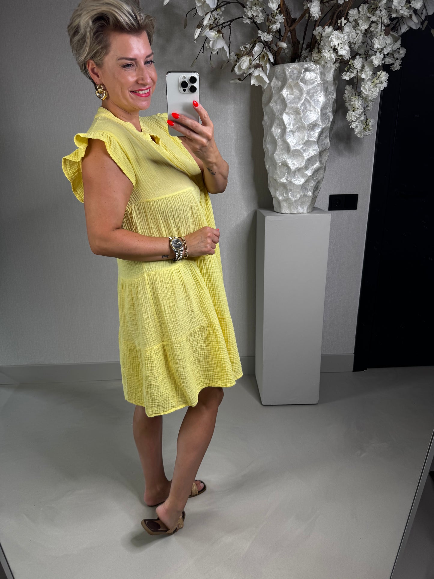 Jurkje mousseline geel