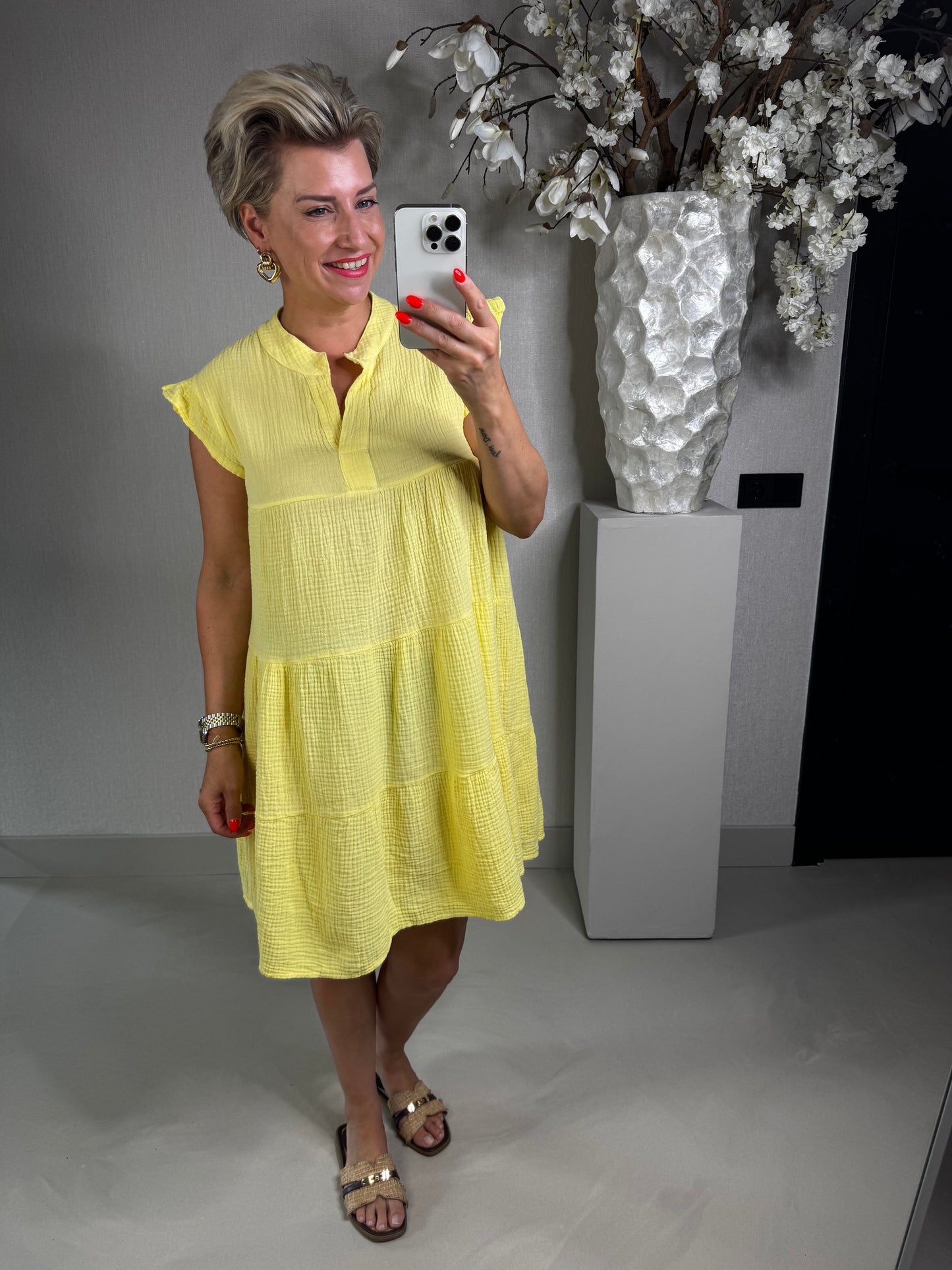 Jurkje mousseline geel