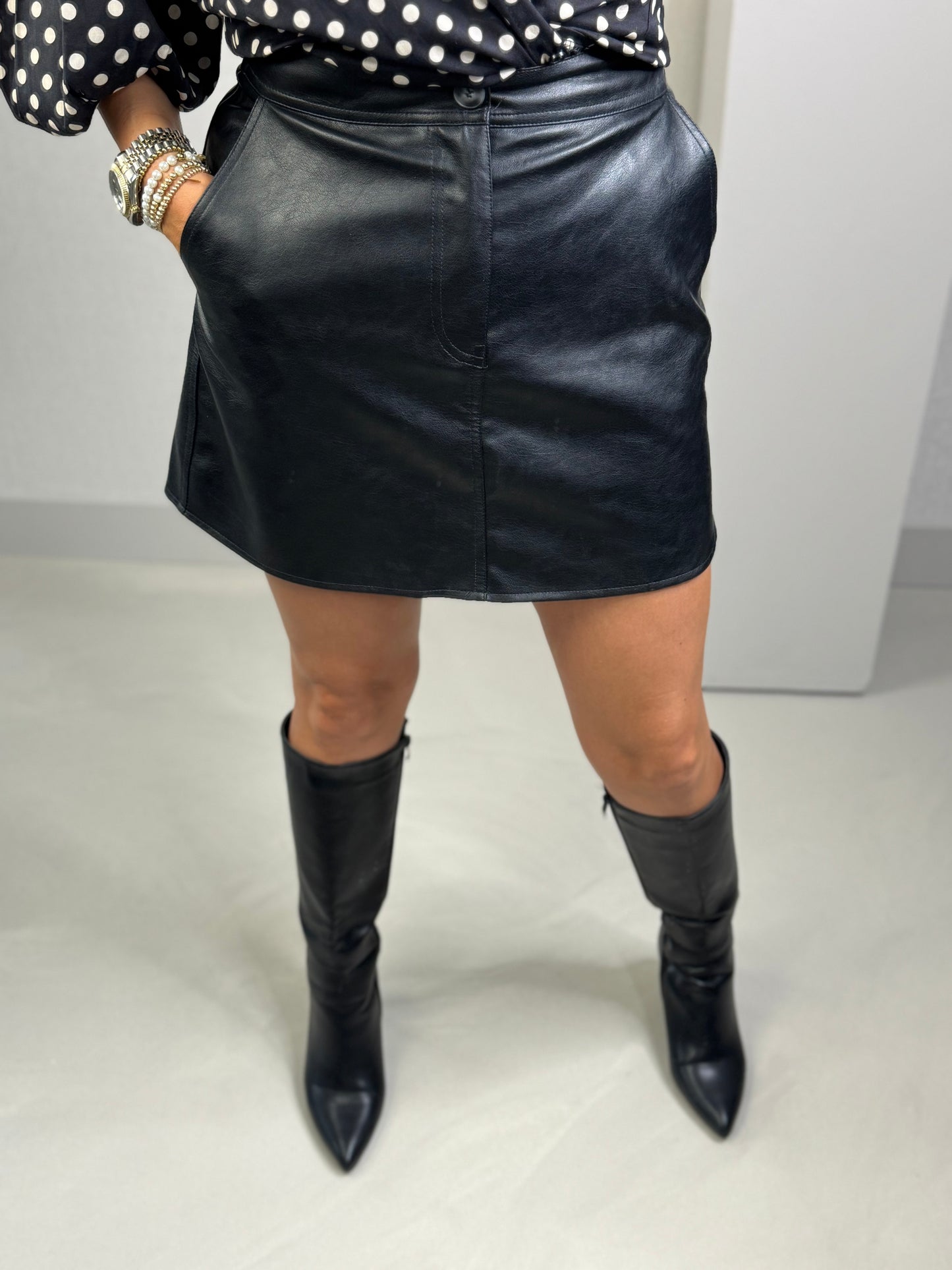 Rokje leather look