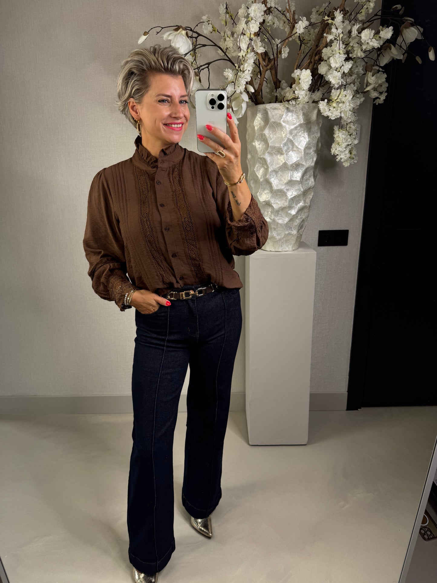 Wide leg jeans naad