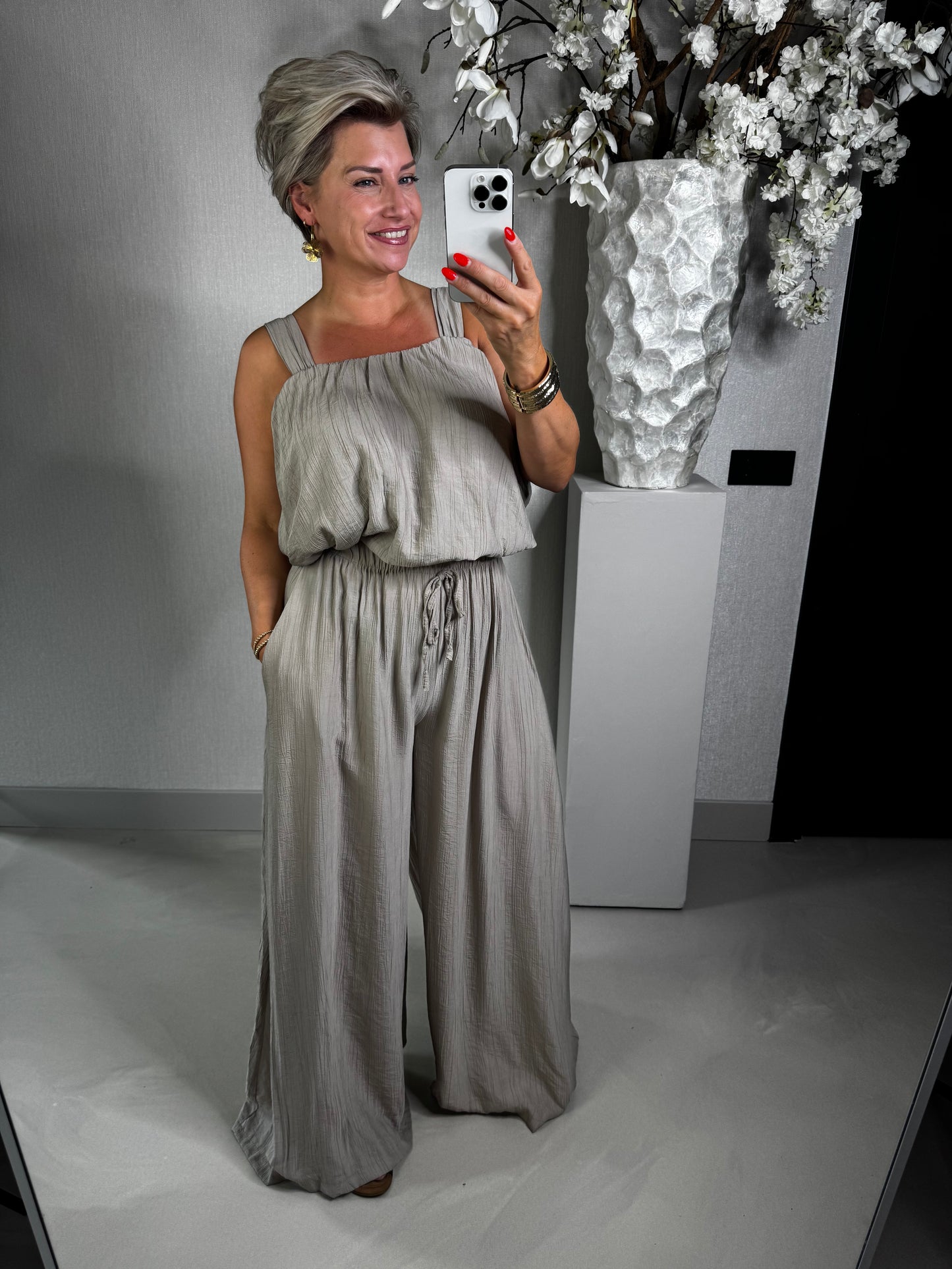 Twee delige set Sienna taupe
