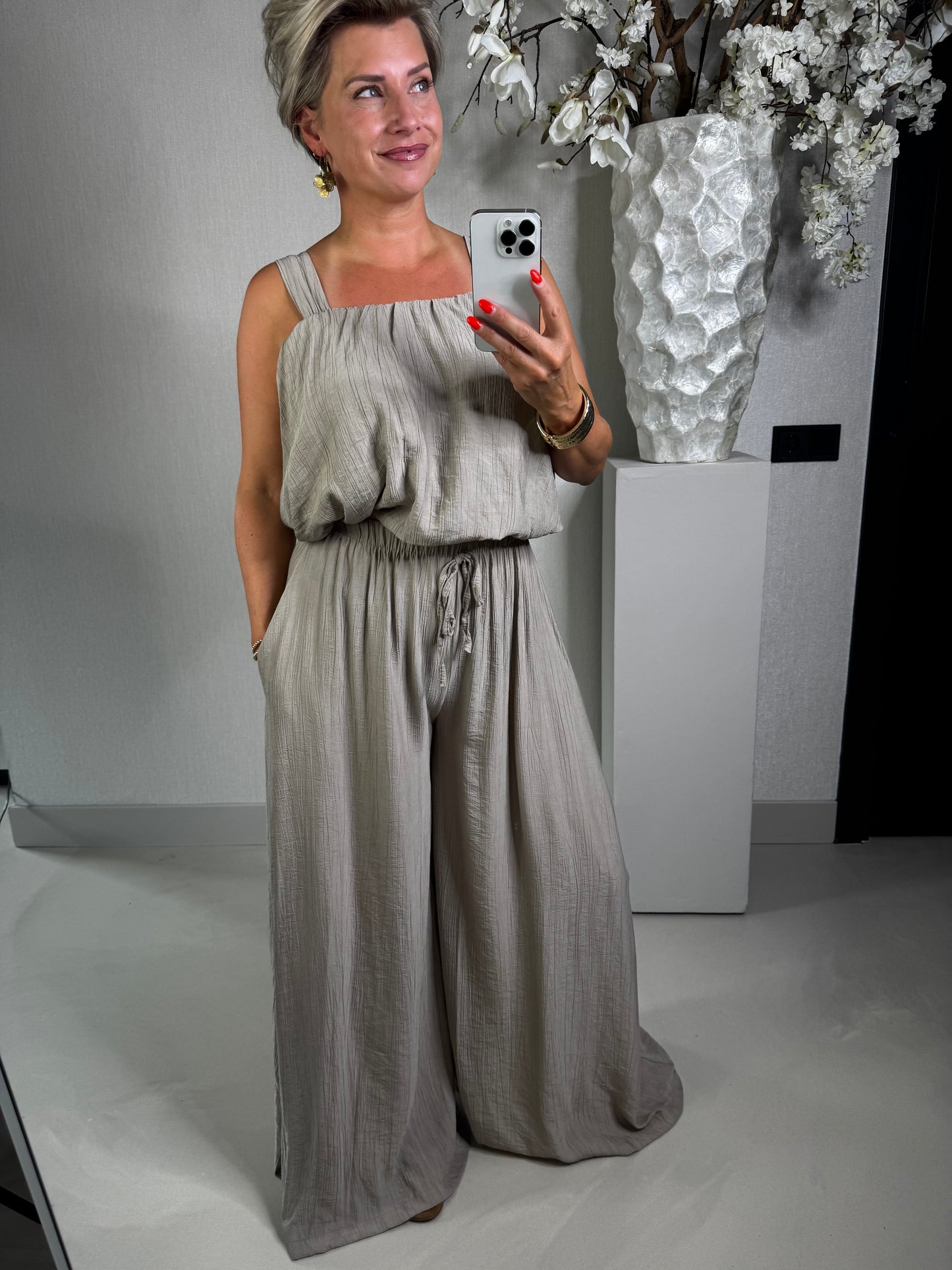 Twee delige set Sienna taupe