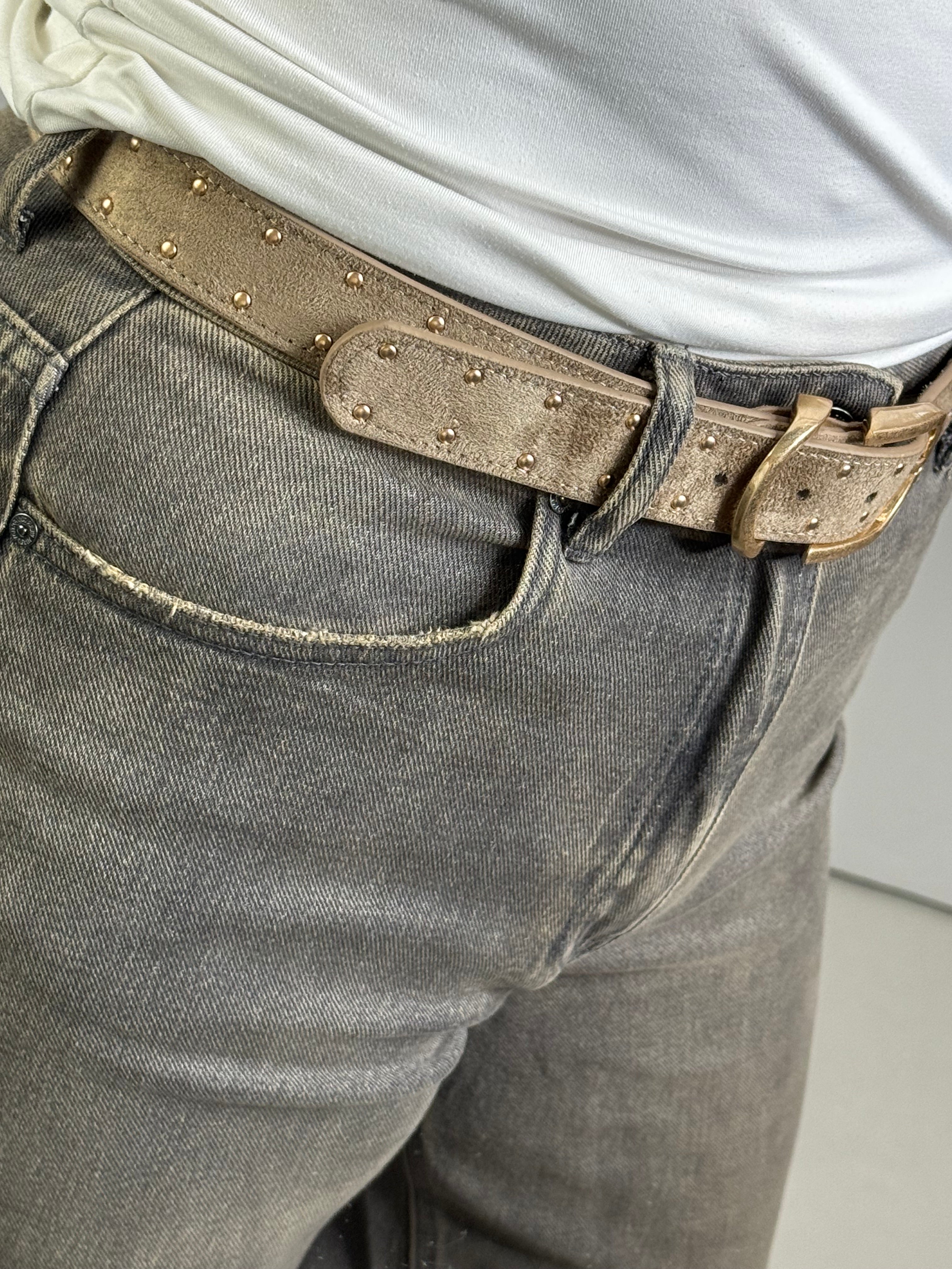 Riem taupe suède studs