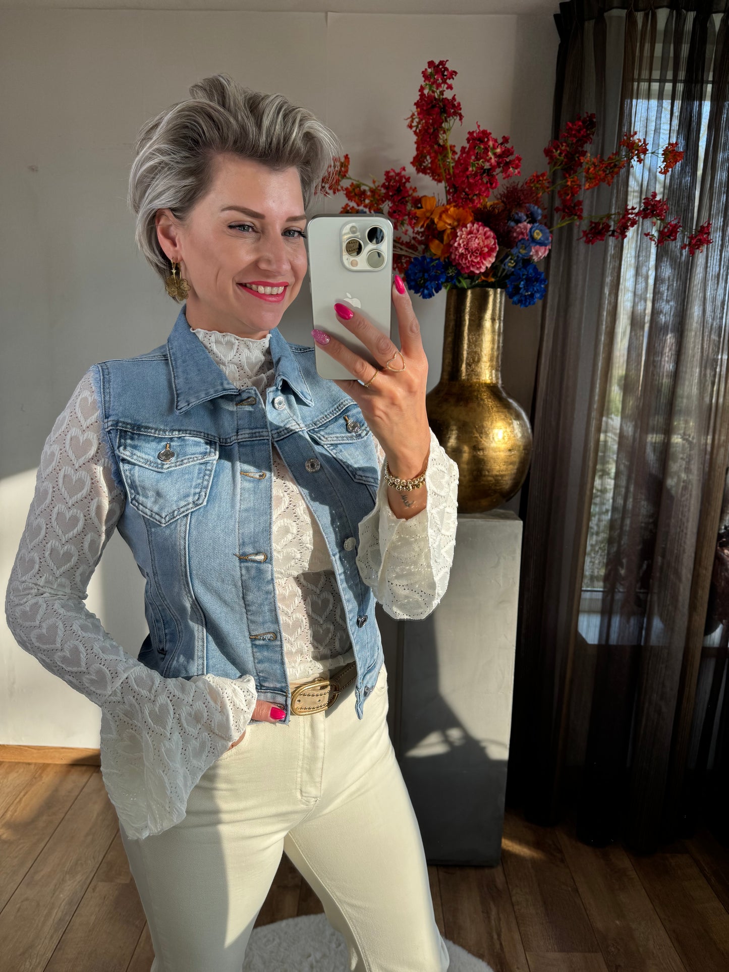 Jeans gilet mouwloos