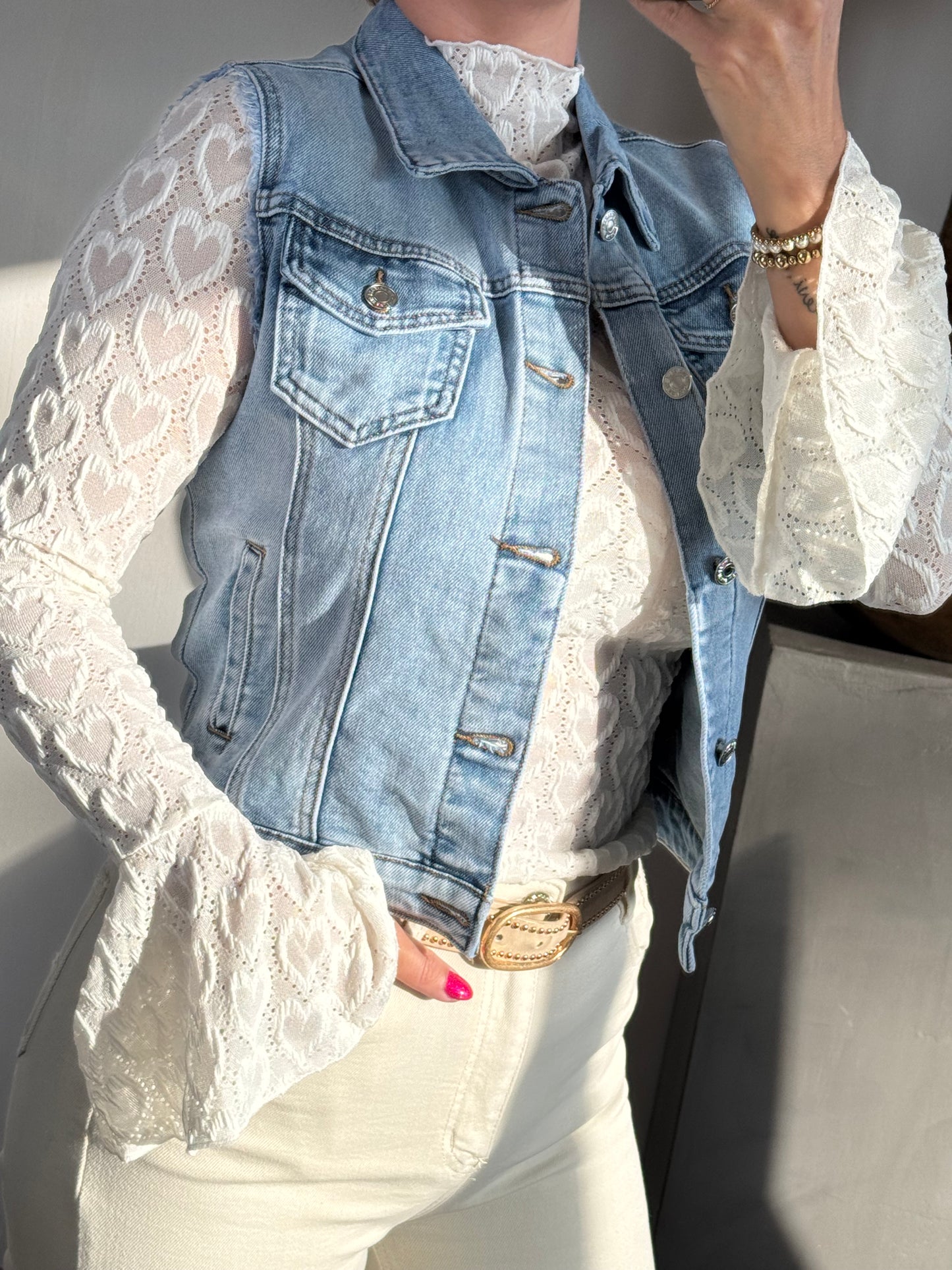 Jeans gilet mouwloos