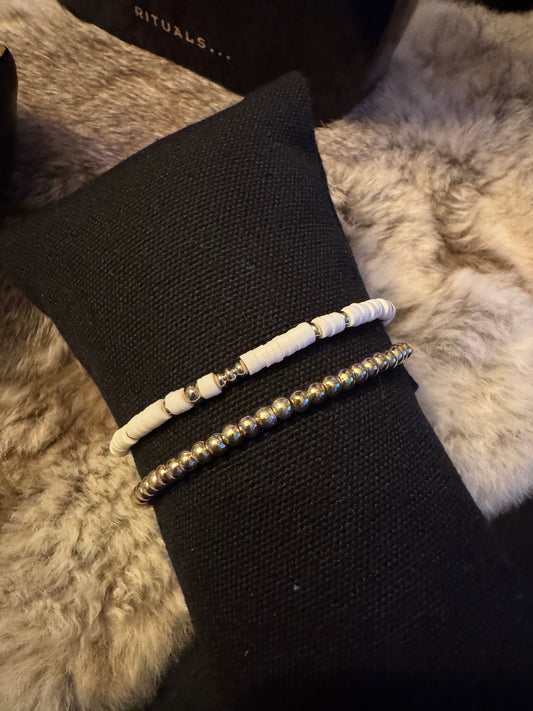 Set armband wit met goud