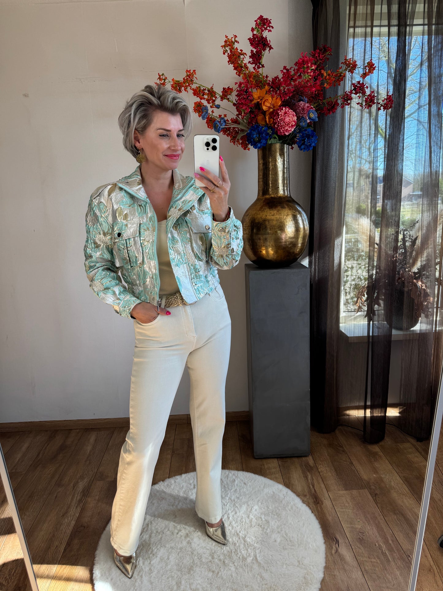 Jasje Flower mint goud