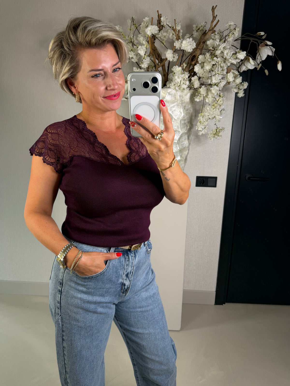 Top kant aubergine