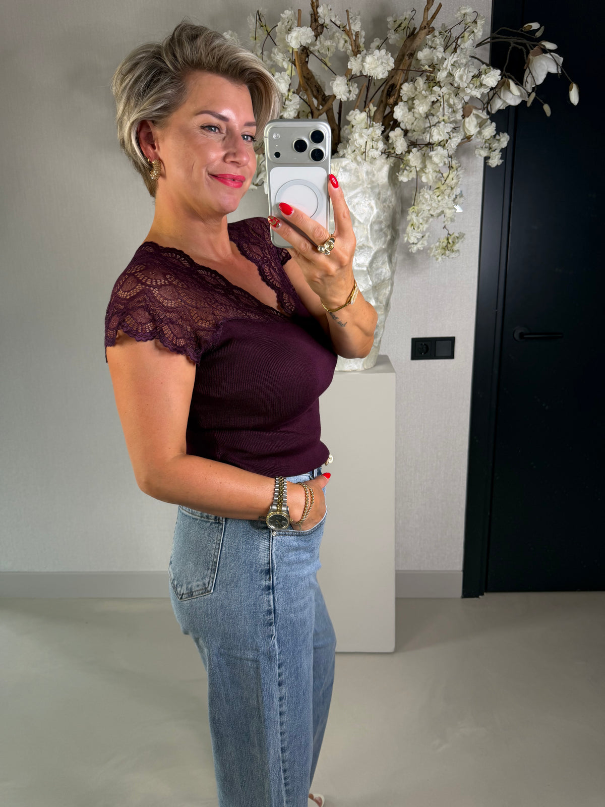 Top kant aubergine