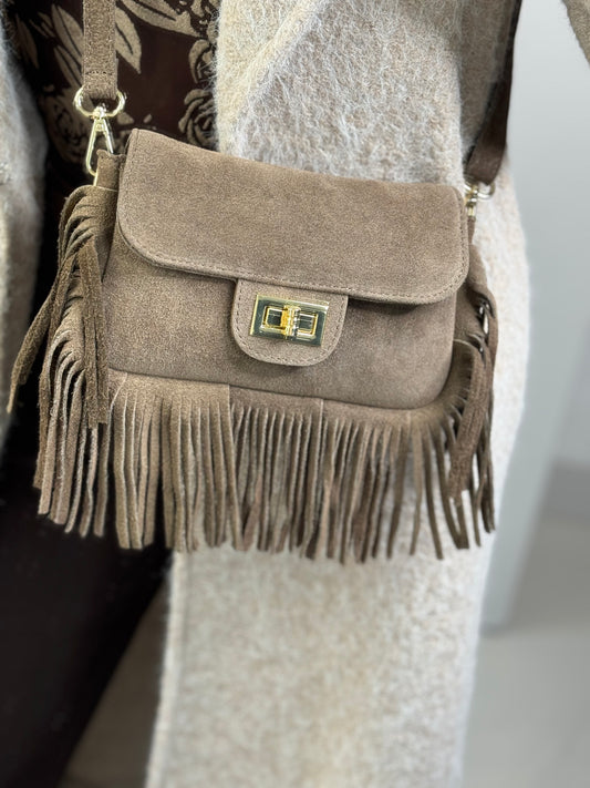 Tas fringe beige