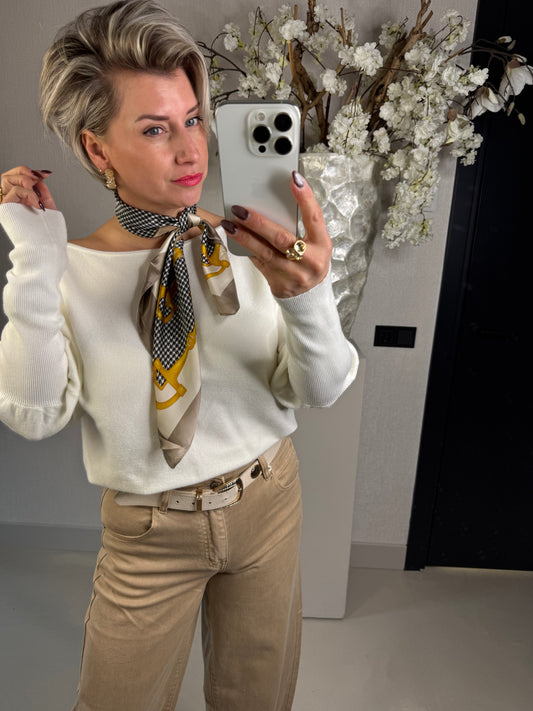 Sjaal zilk geel/beige