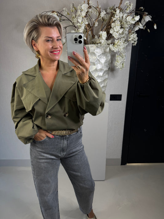 Trenchcoat kort groen