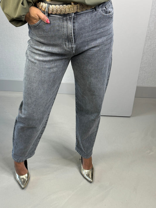 Jeans ballonfit grijs
