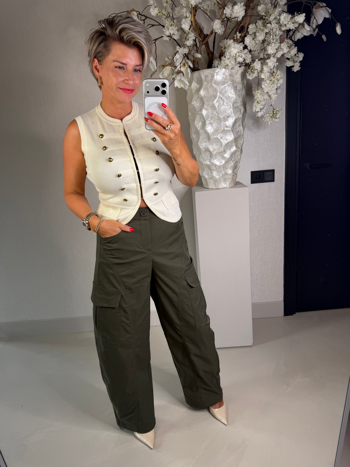 Cargo broek Ambika army green
