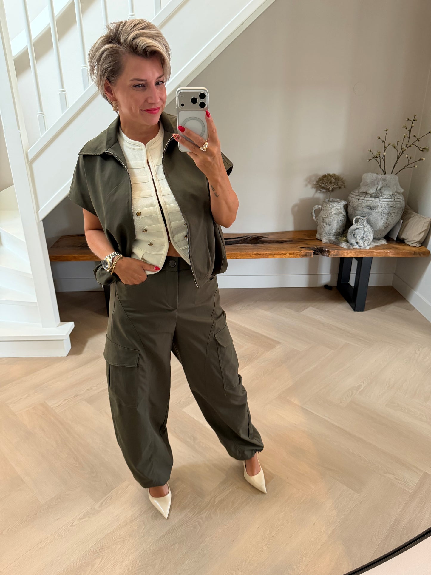 Cargo broek Ambika army green
