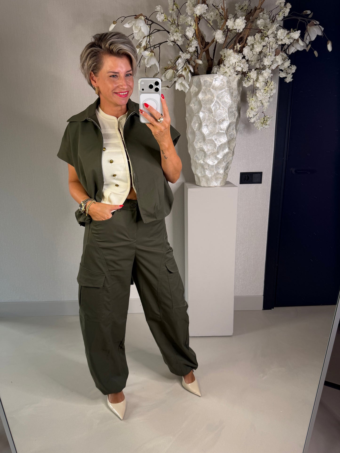 Cargo broek Ambika army green