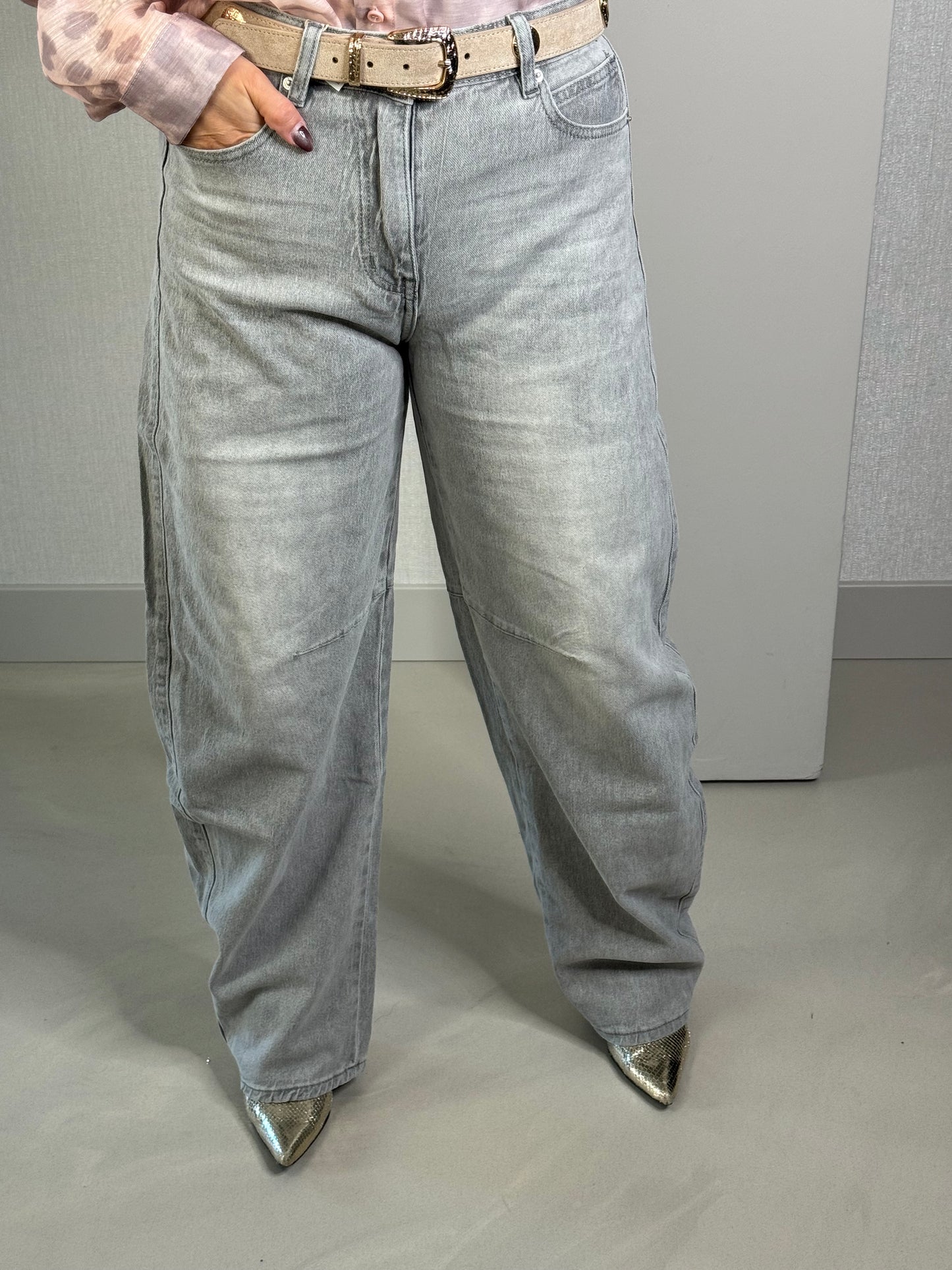 Jeans ballon fit grijs