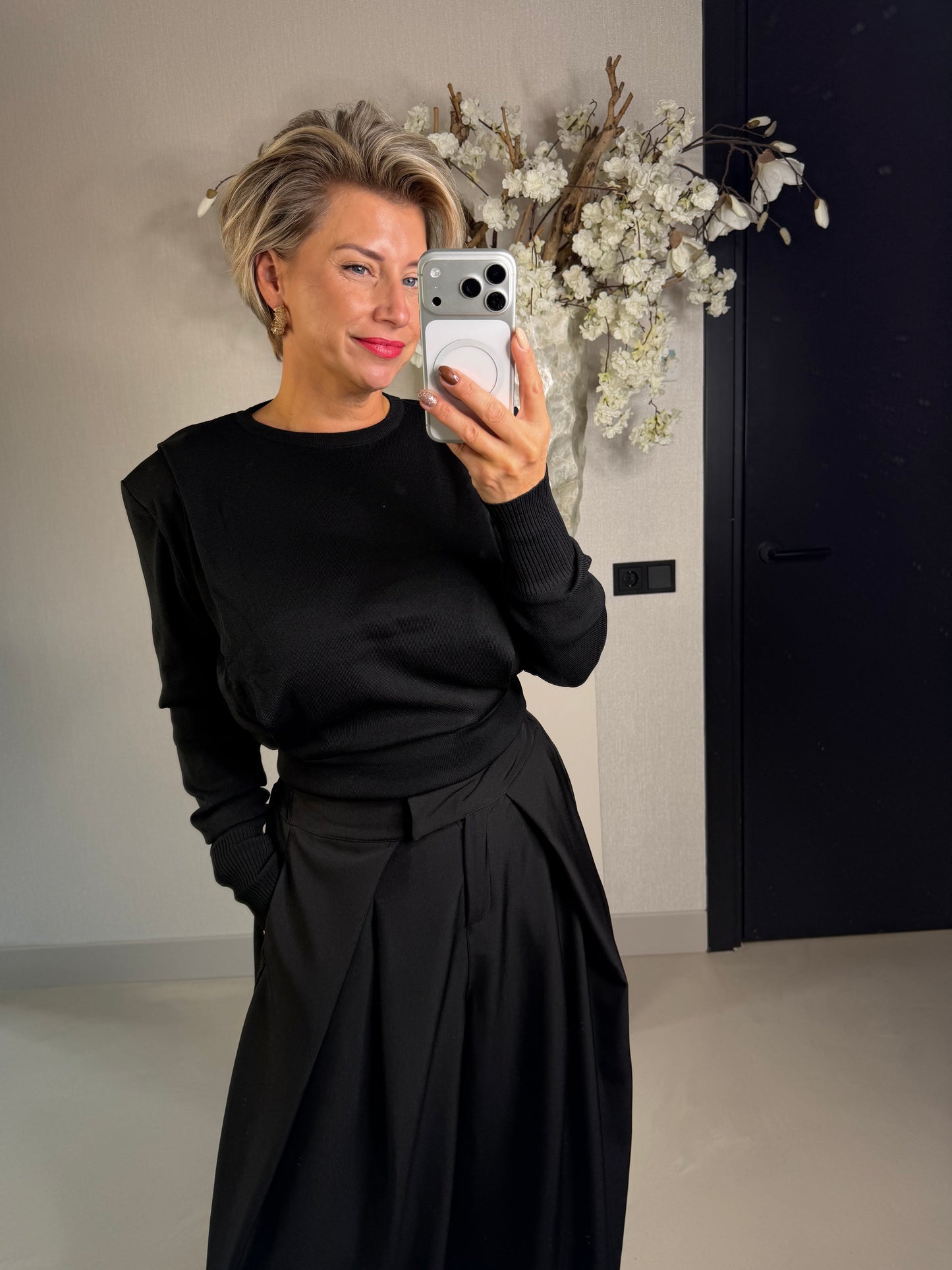 Top zwart Fleur