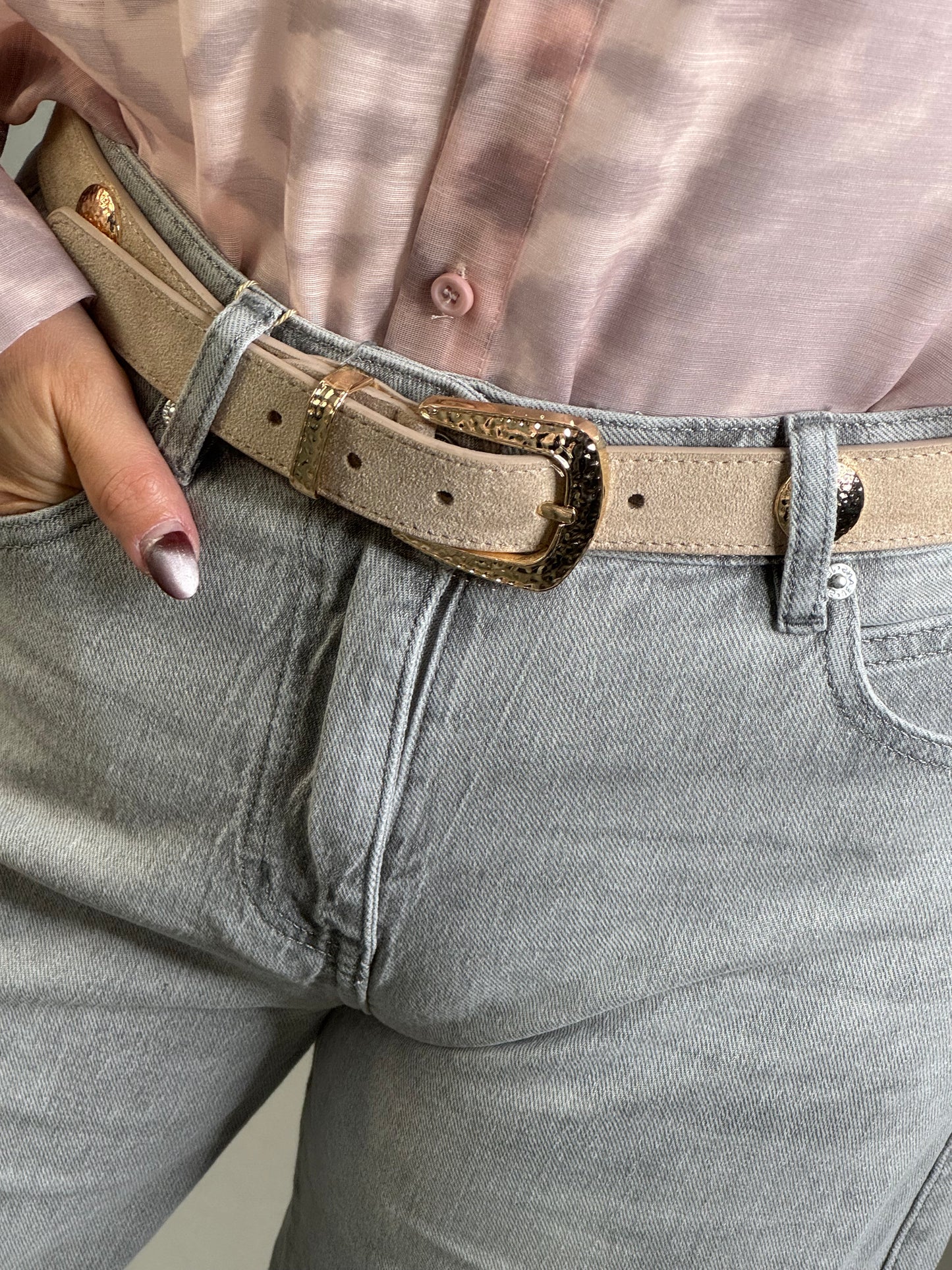 Riem suède look beige