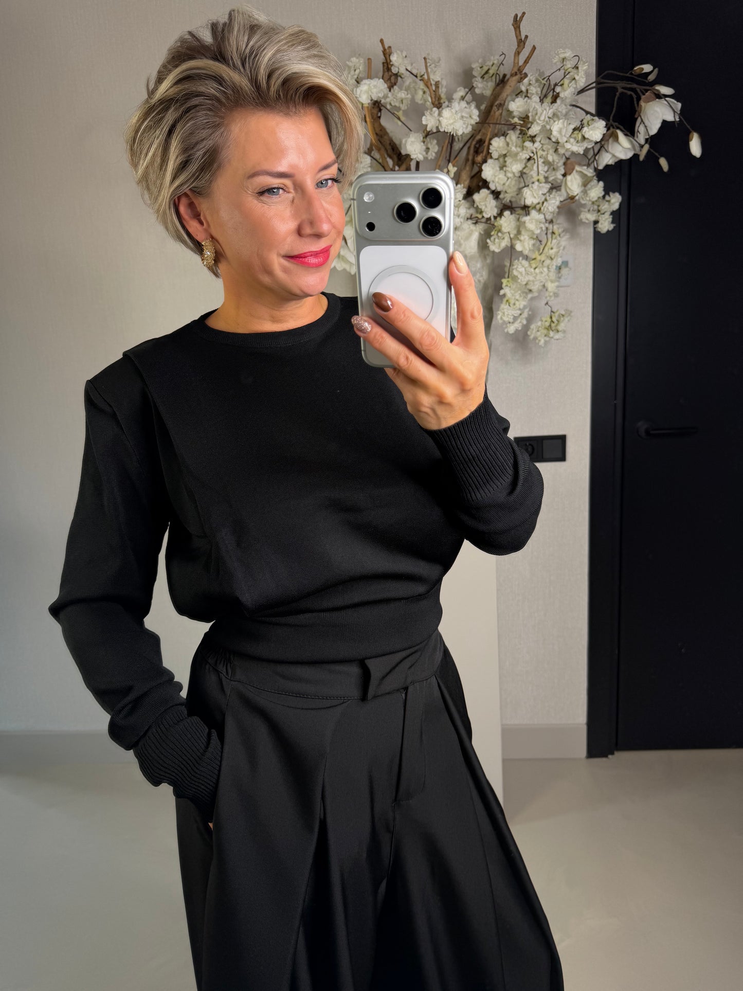 Top zwart Fleur