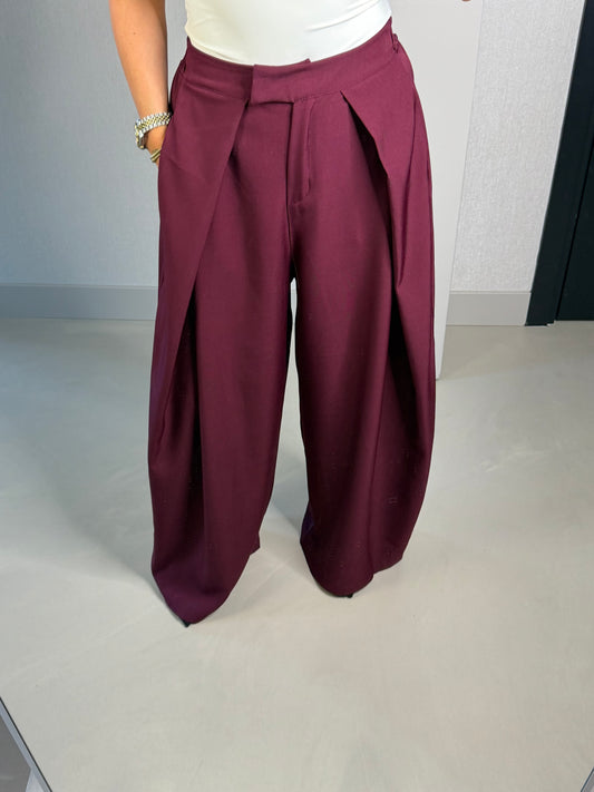 Wide leg pantalon bordeaux