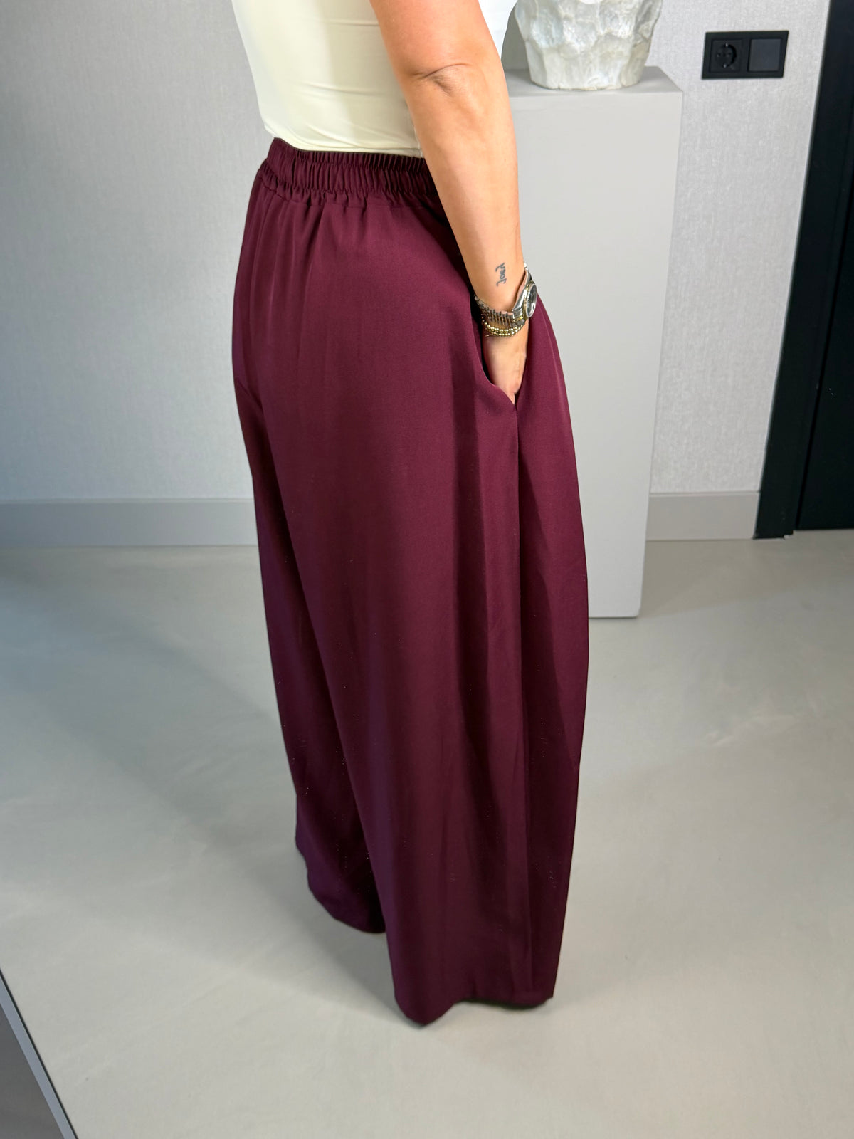 Wide leg pantalon bordeaux
