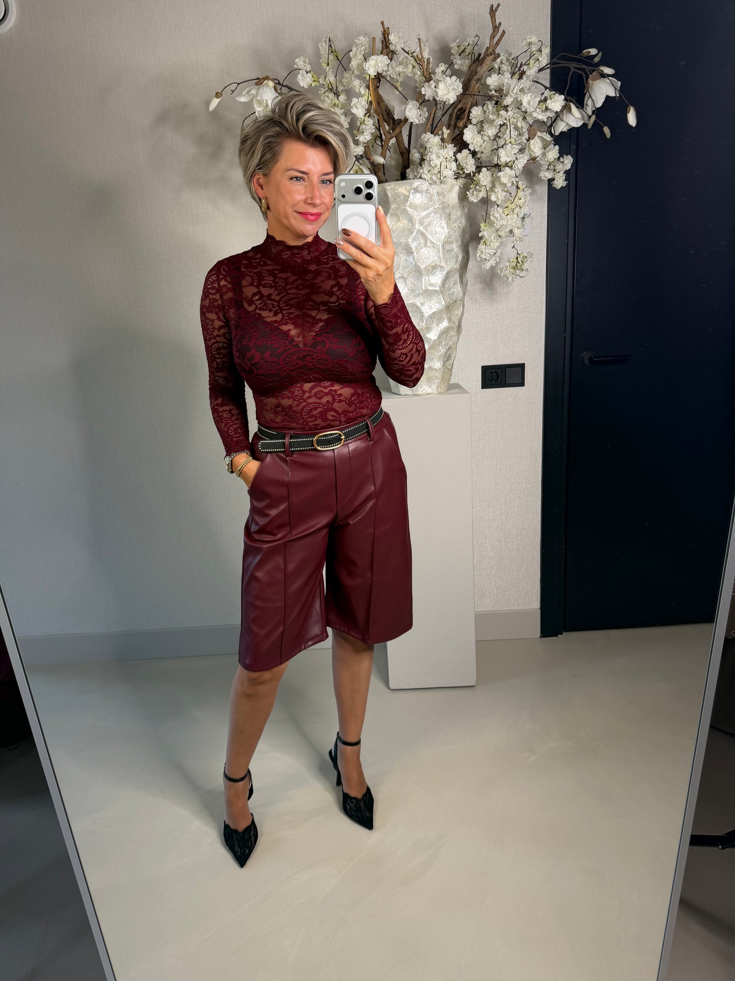 Kanten top bordeaux