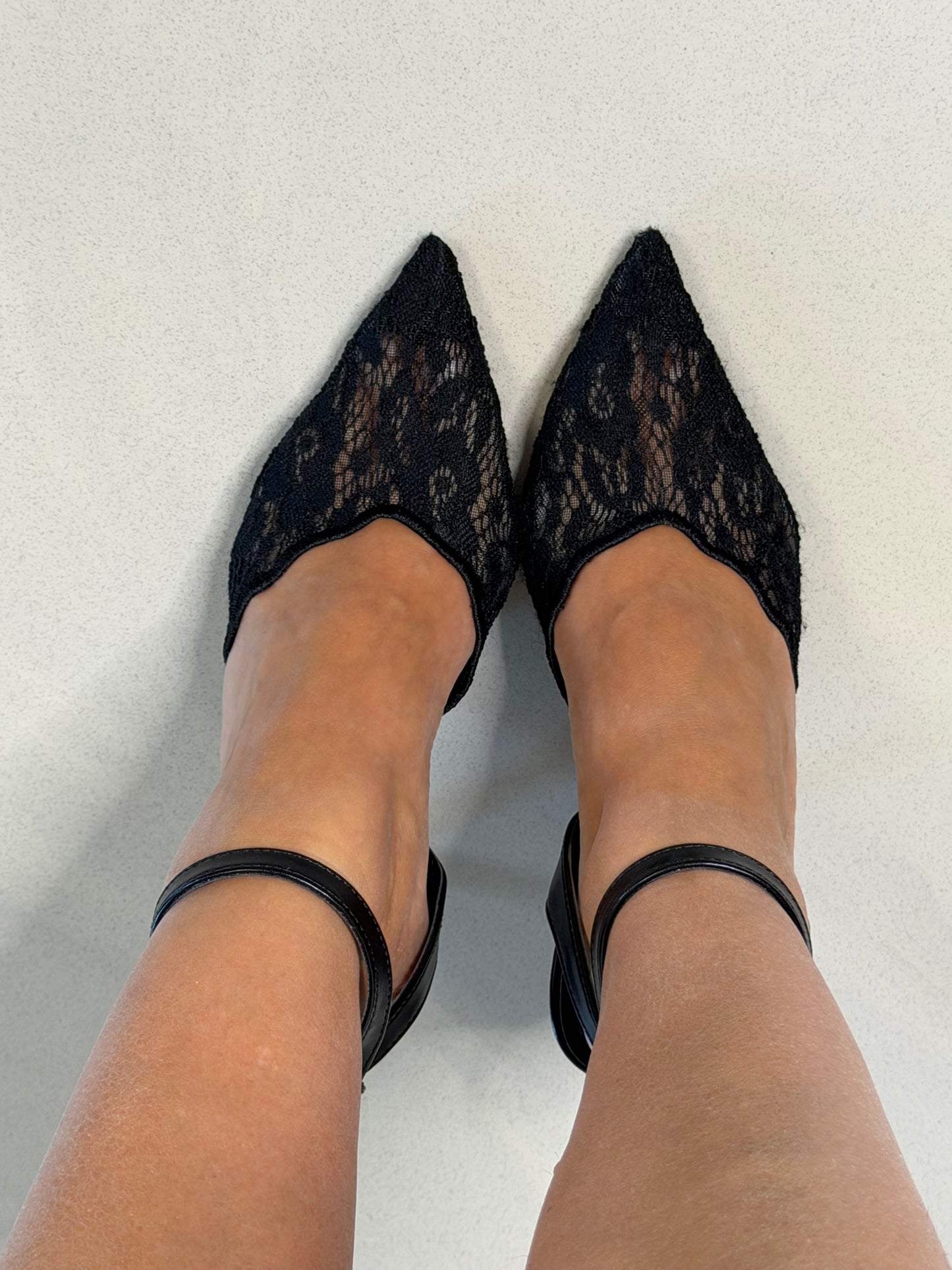 Pumps lace zwart